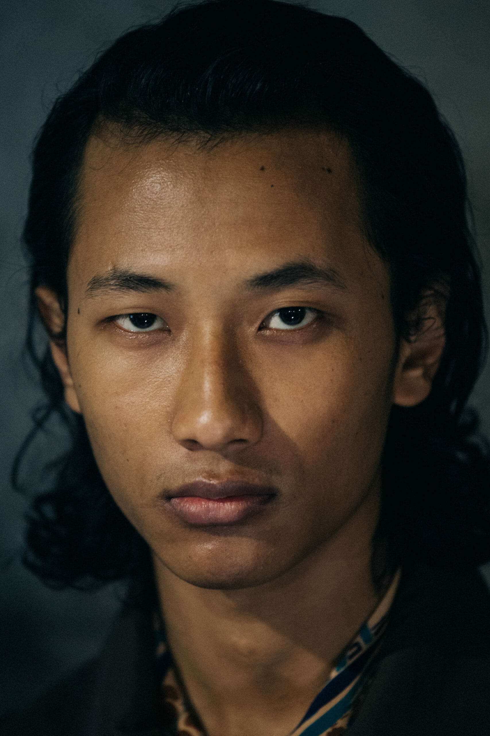 Model with long dark hair