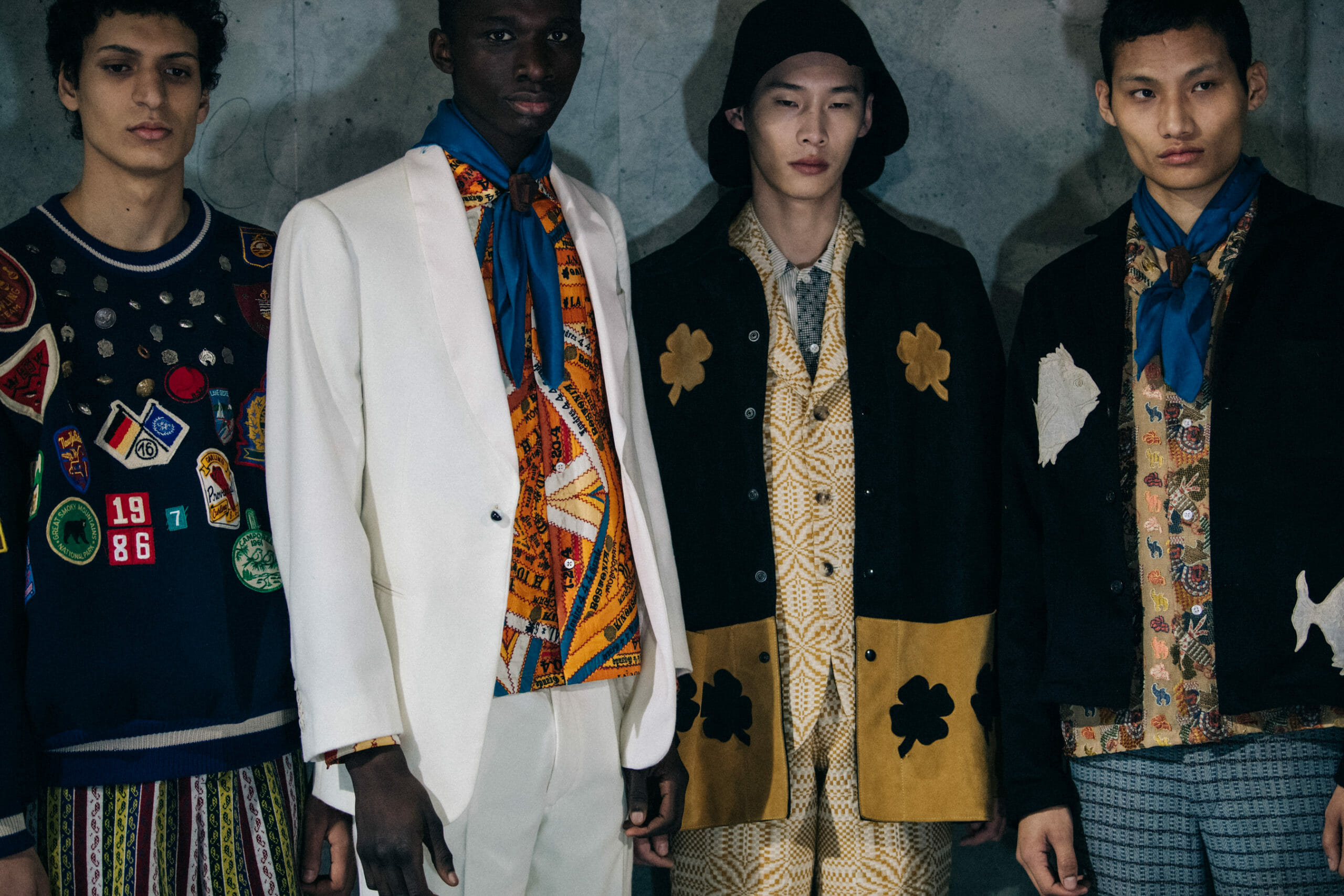 Models wearing neckerchief
