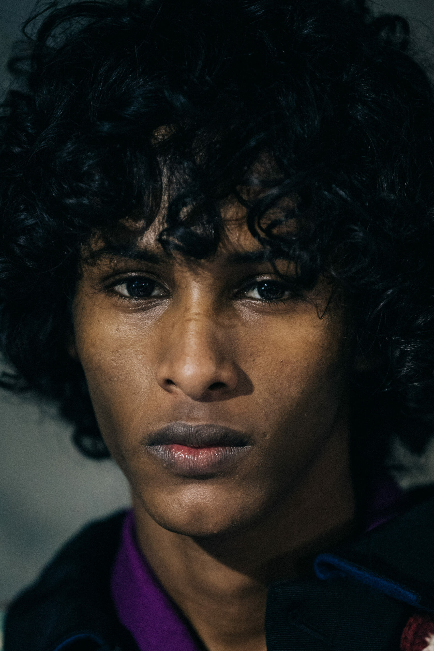 Model with long dark hair