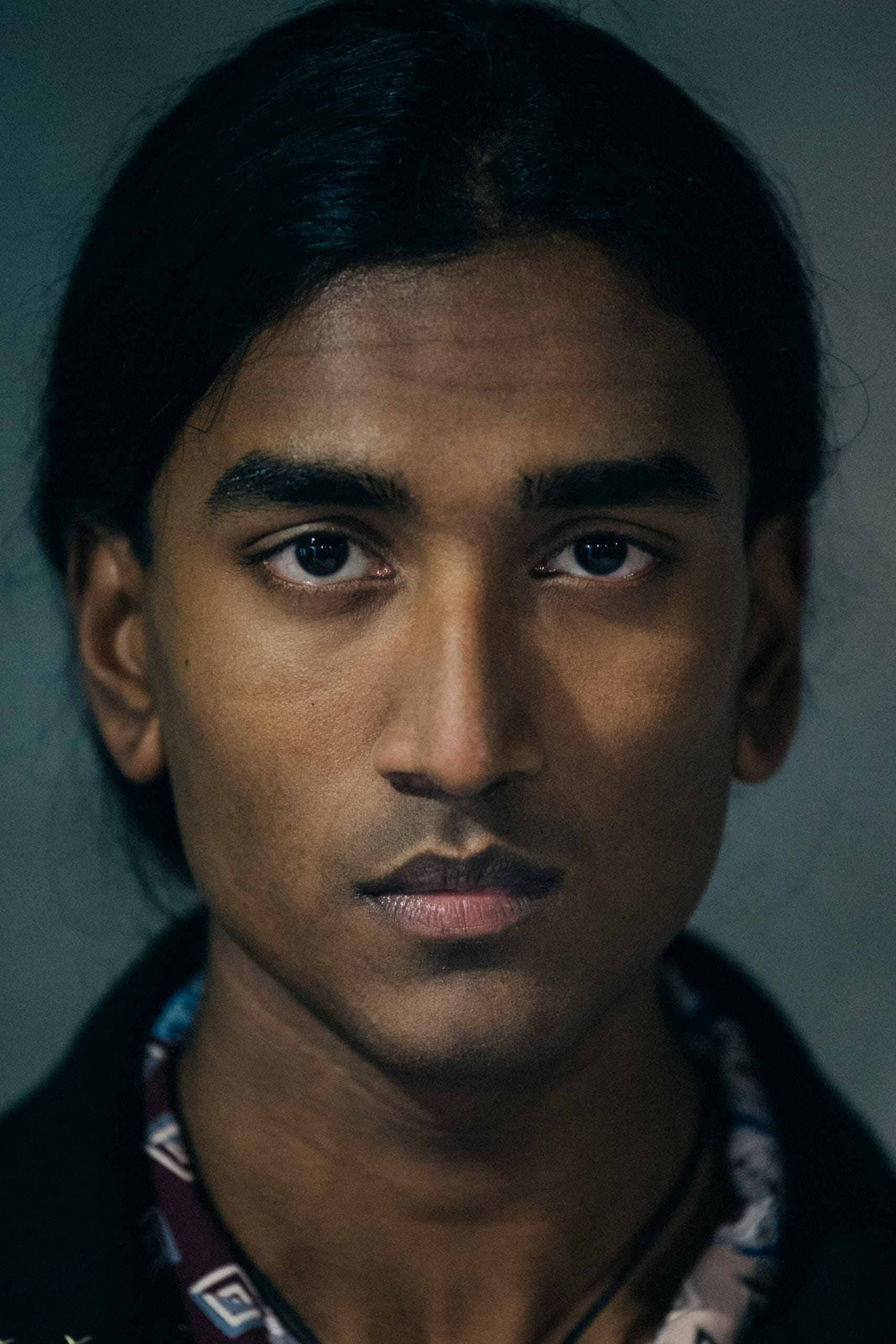 Model with long dark hair