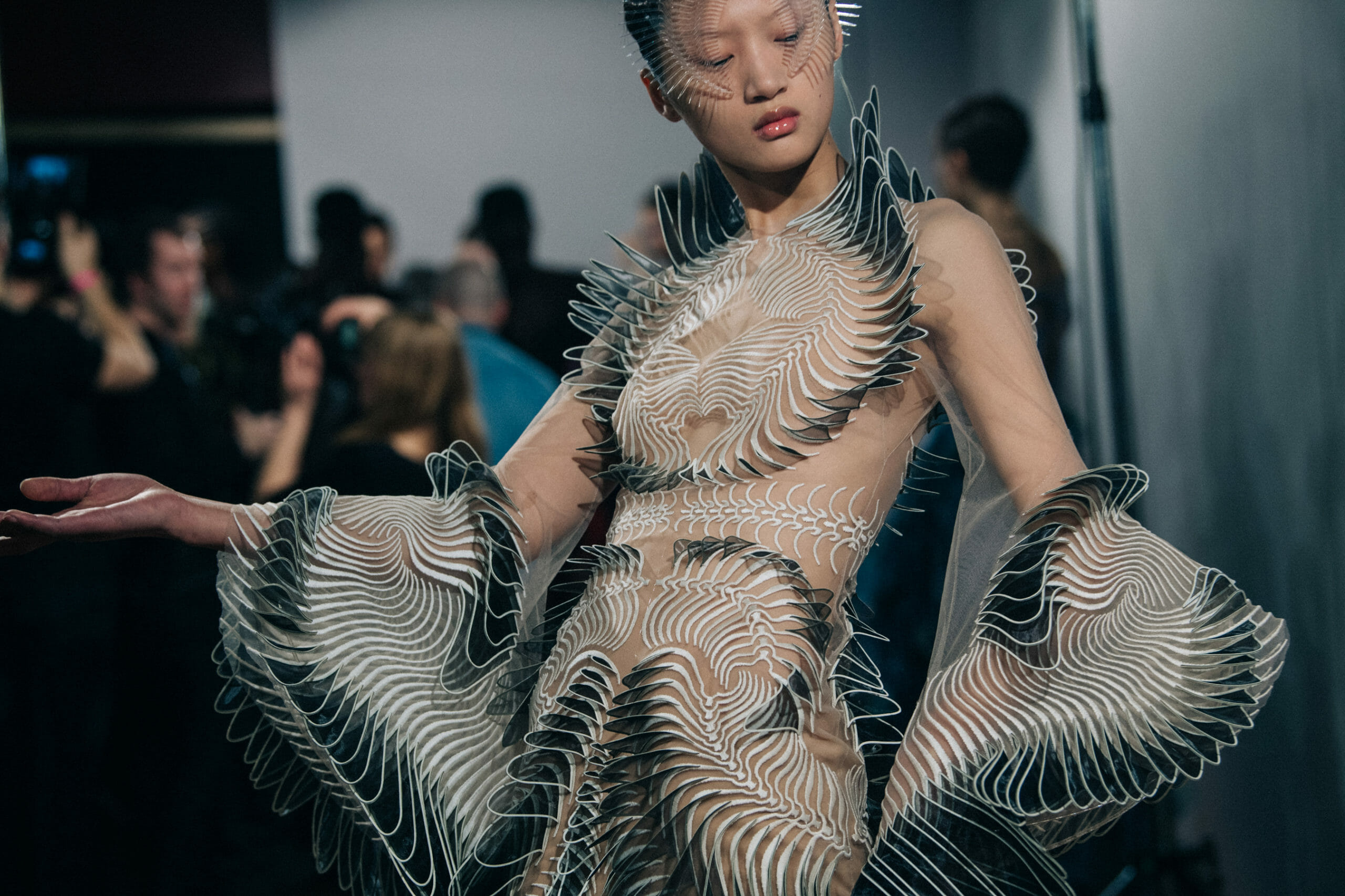 Wearing Iris van Herpen SS20 dress