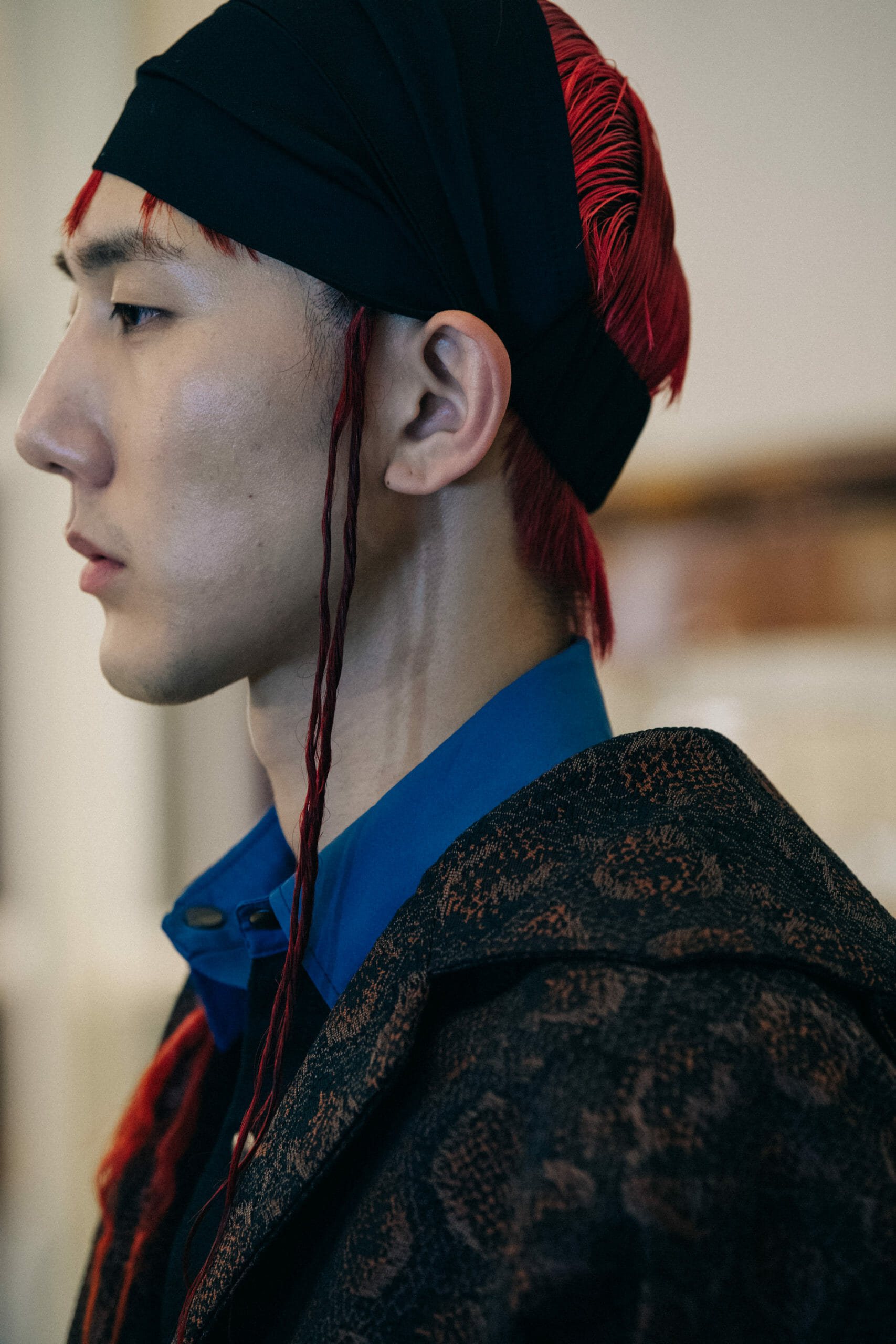 Models wearing hats at Kiko Kostadinov