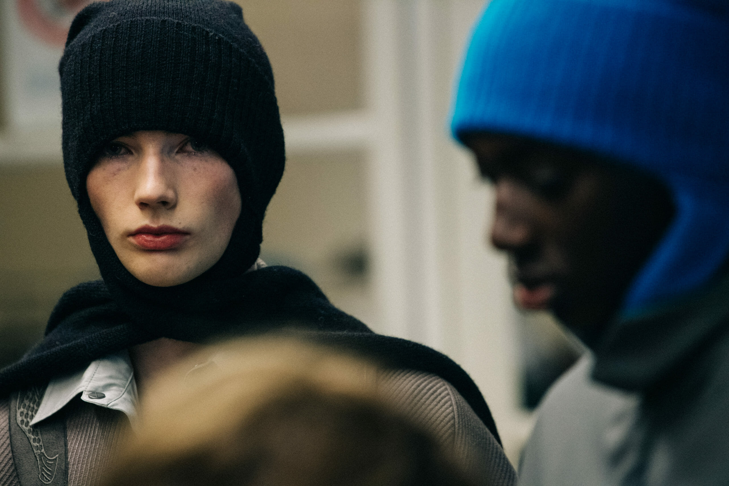 Models wearing blue Kiko Kostadinov outfits