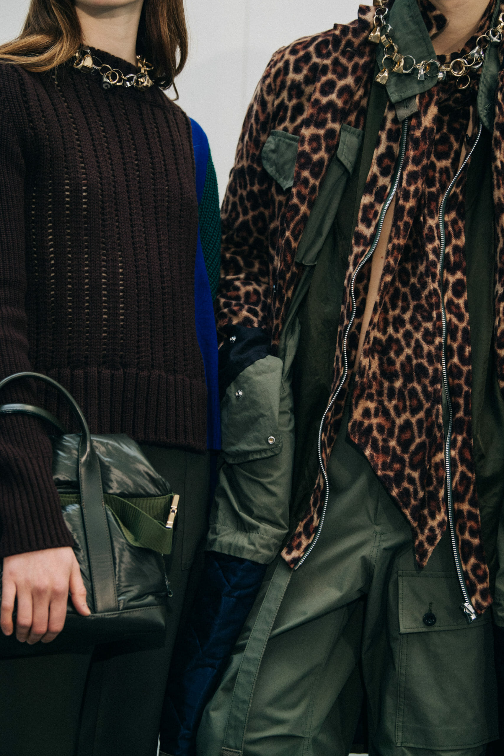 Model wearing pattern at Sacai