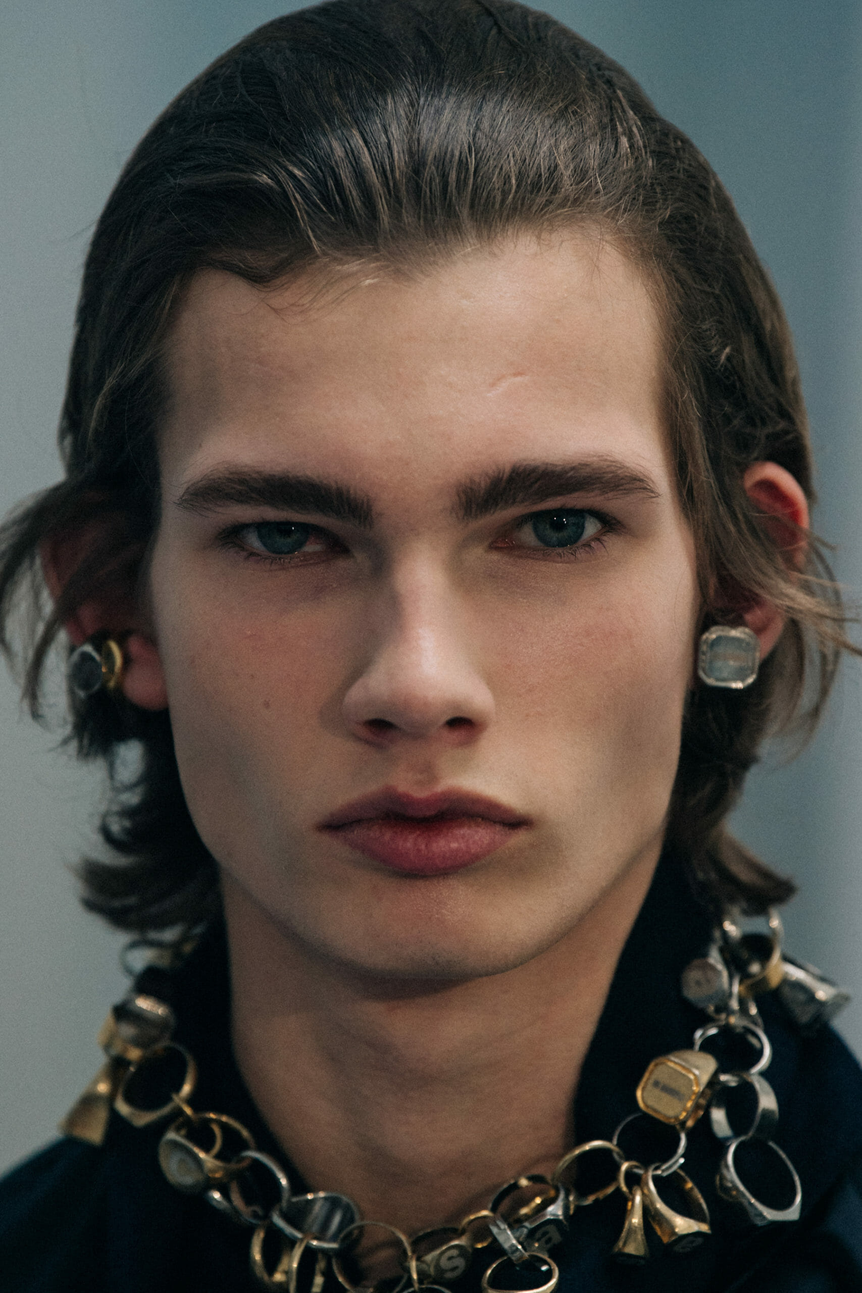 Model wearing green at Sacai
