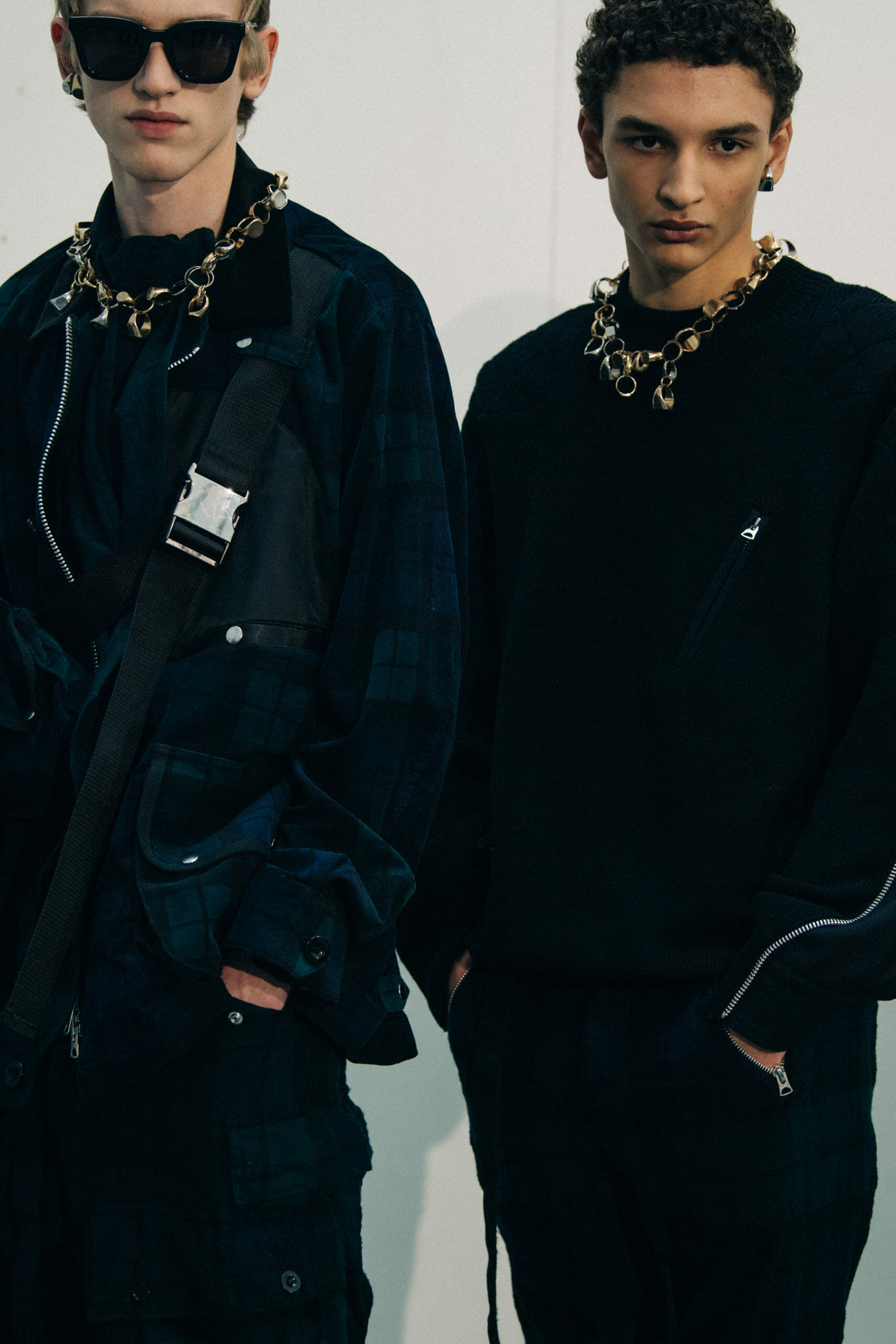 Models wearing Sacai chains