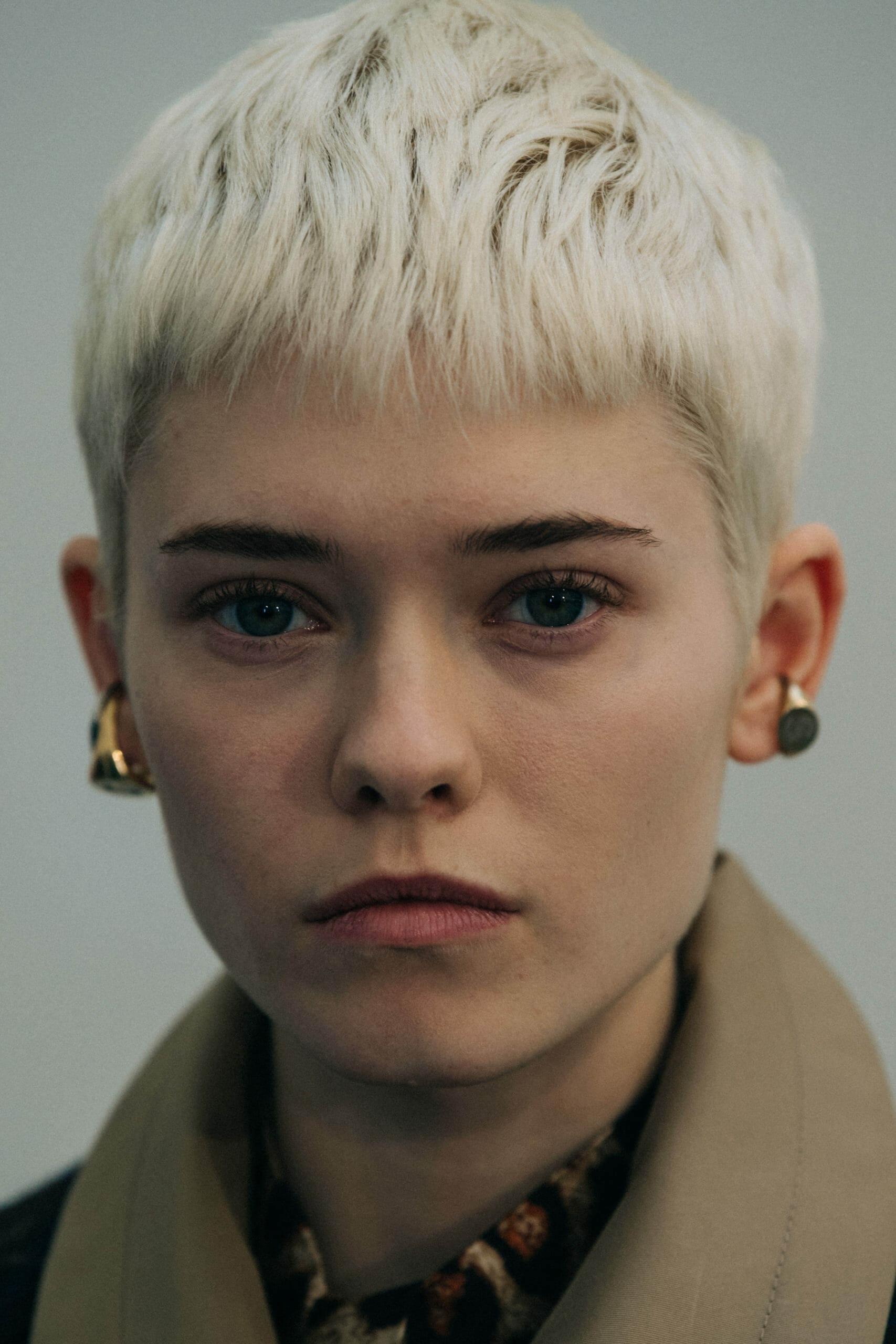 Model wearing green at Sacai