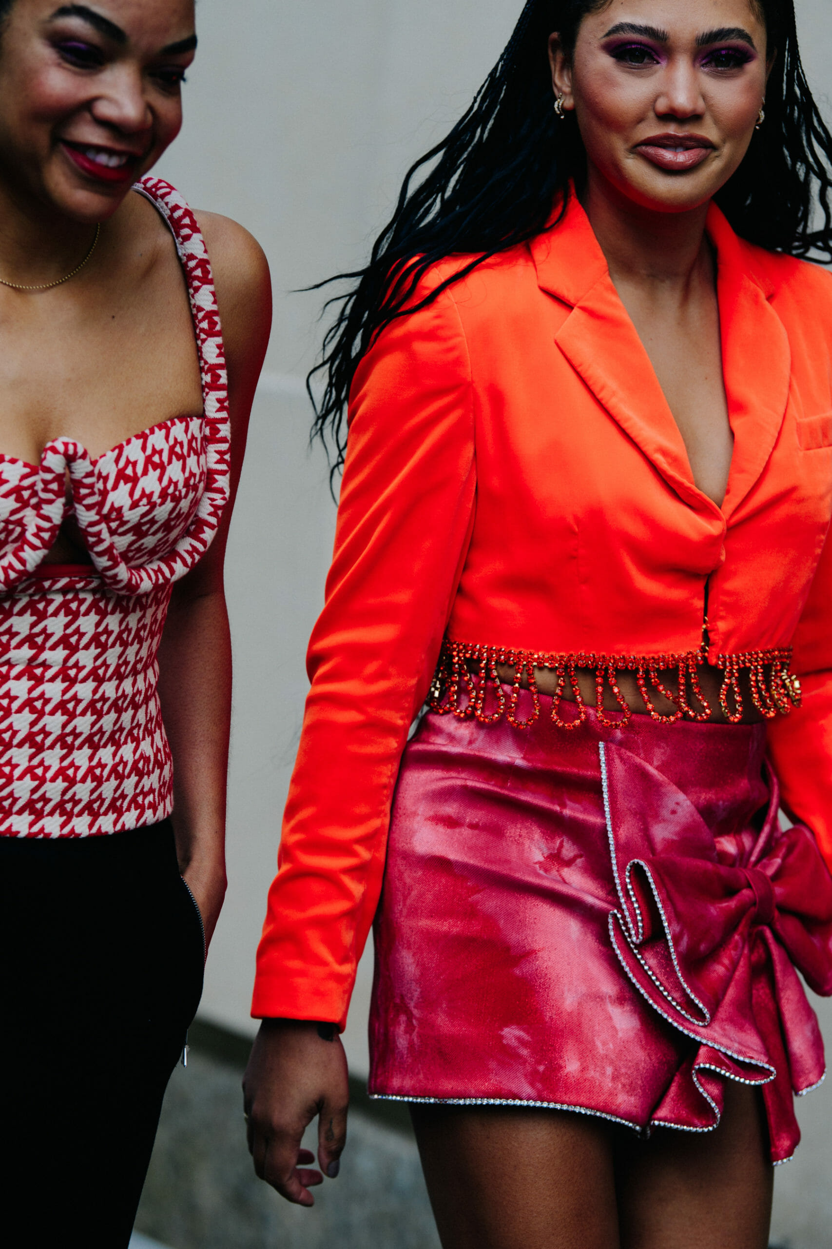 Women wearing orange clothing