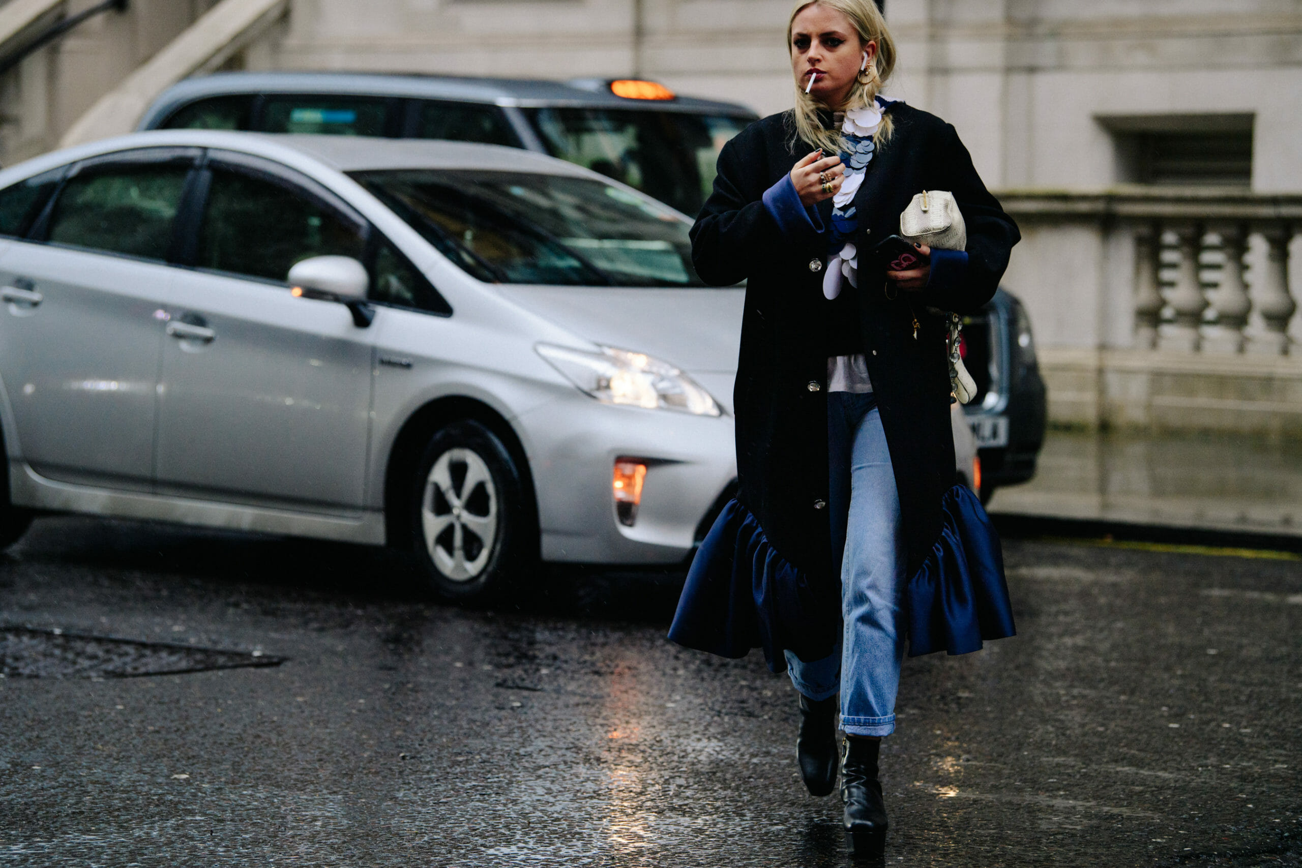 Woman wearing denim jeans