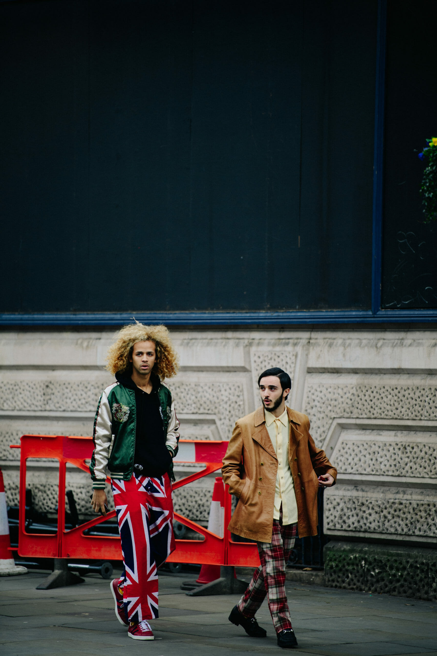 Two men wearing patterns