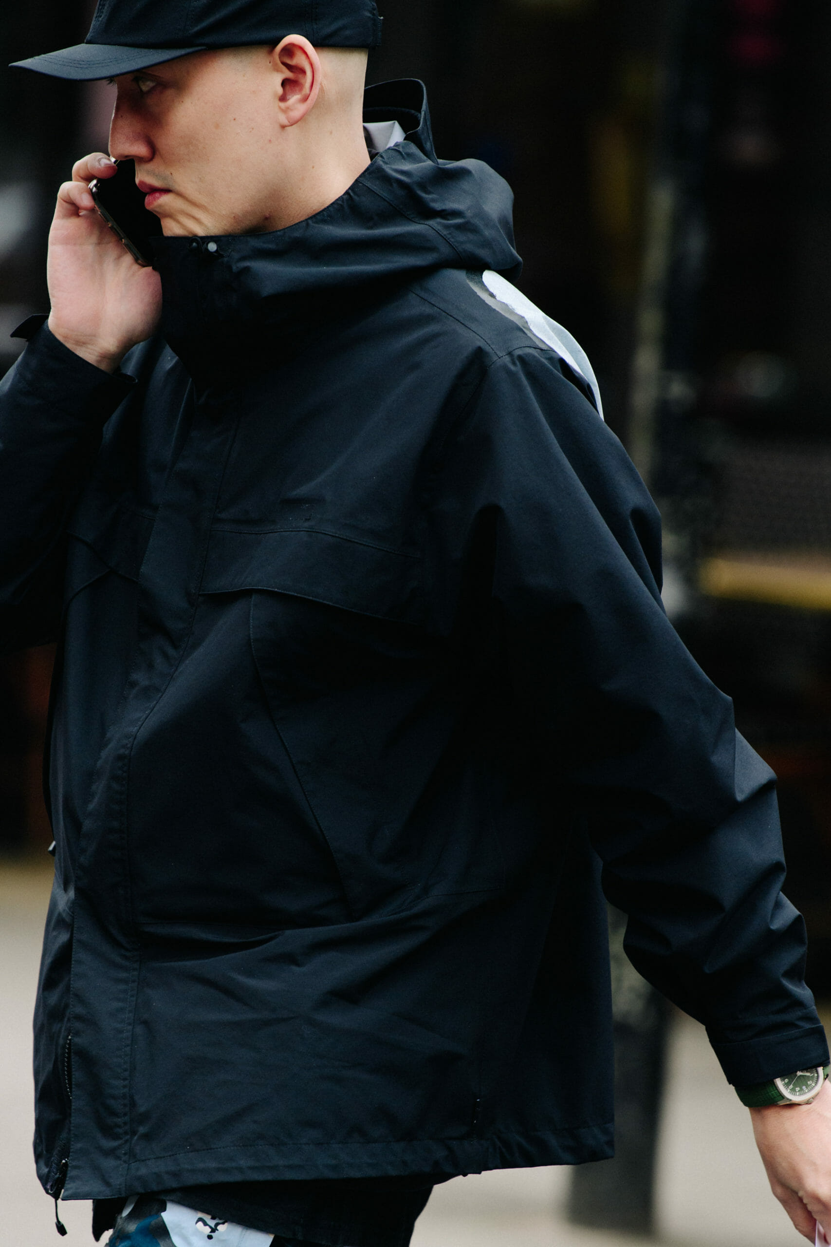 Man wearing black coat