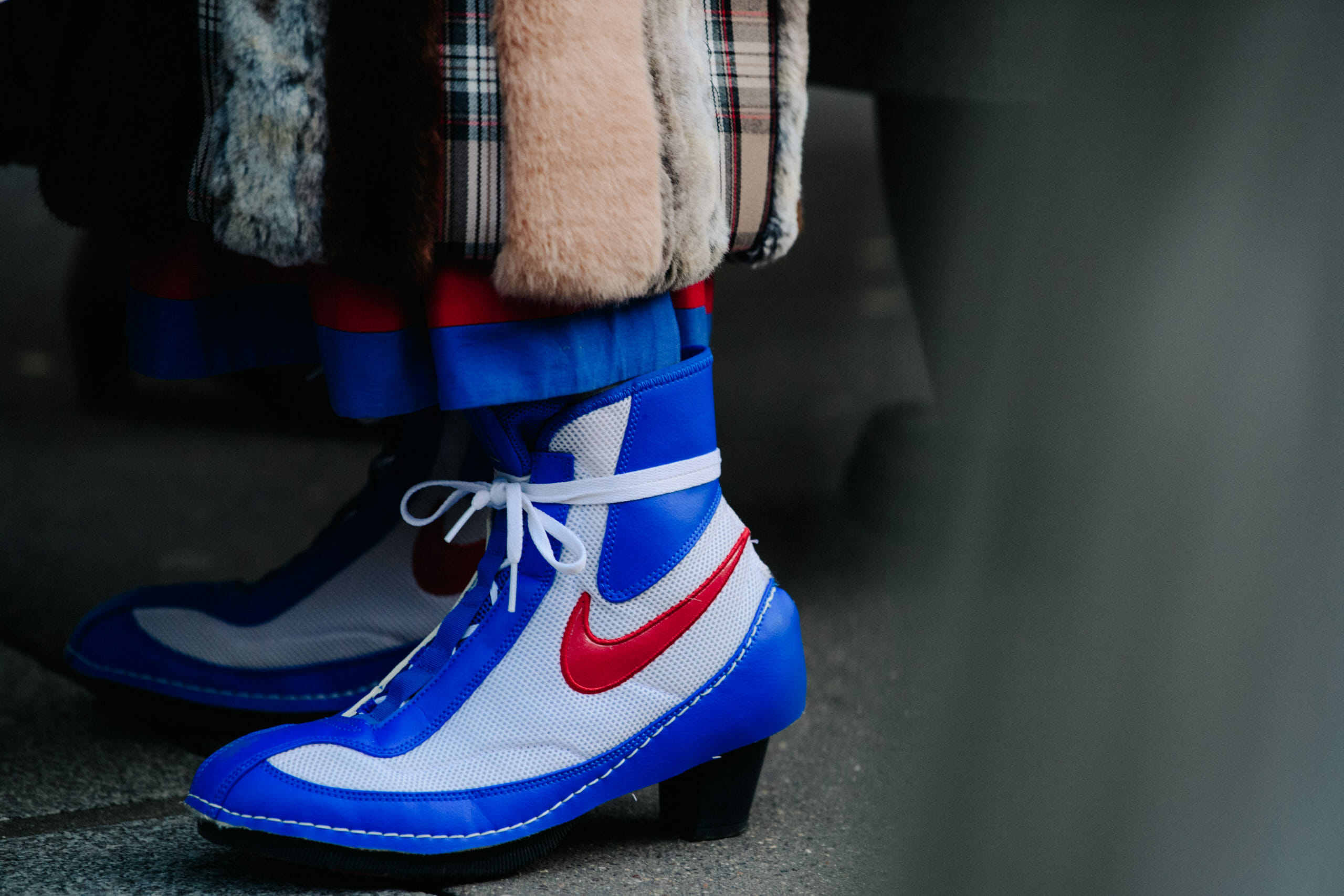 Woman wearing Nike heels