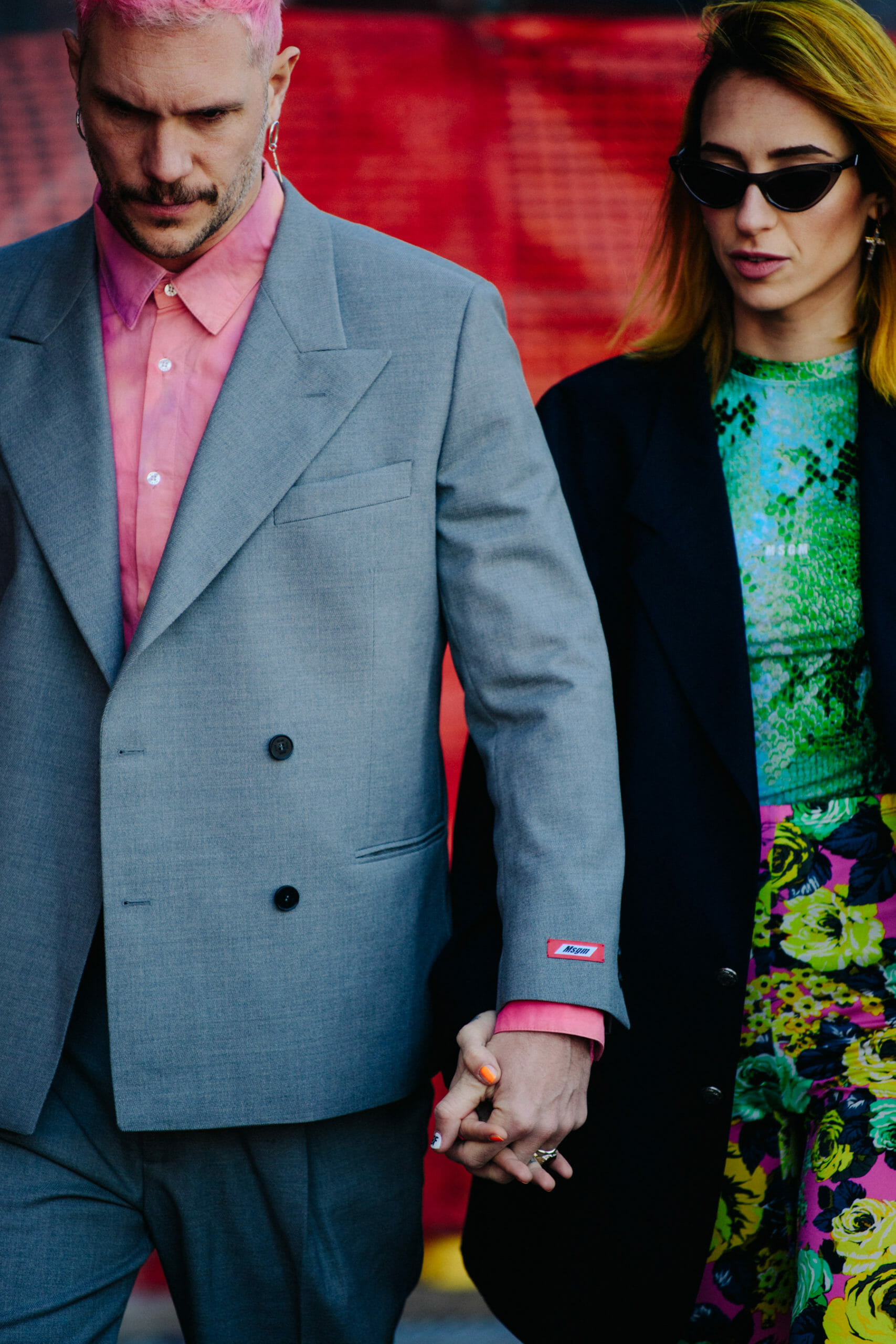 Couple with colourful hair