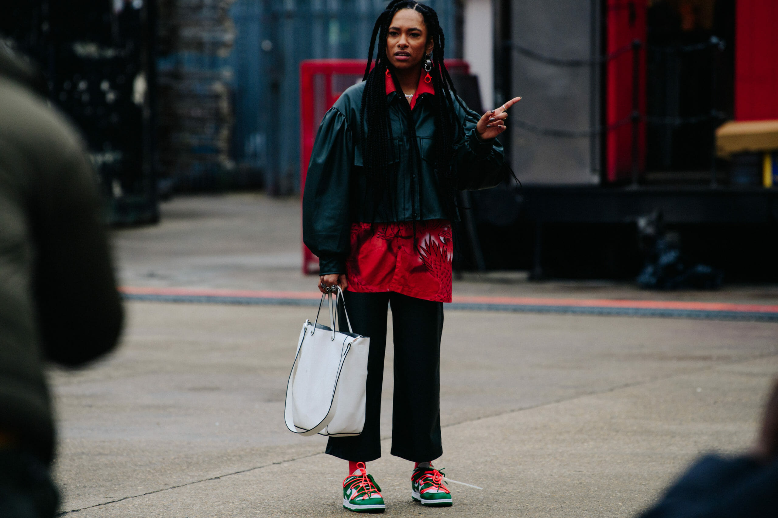 Woman wearing Nike shoes