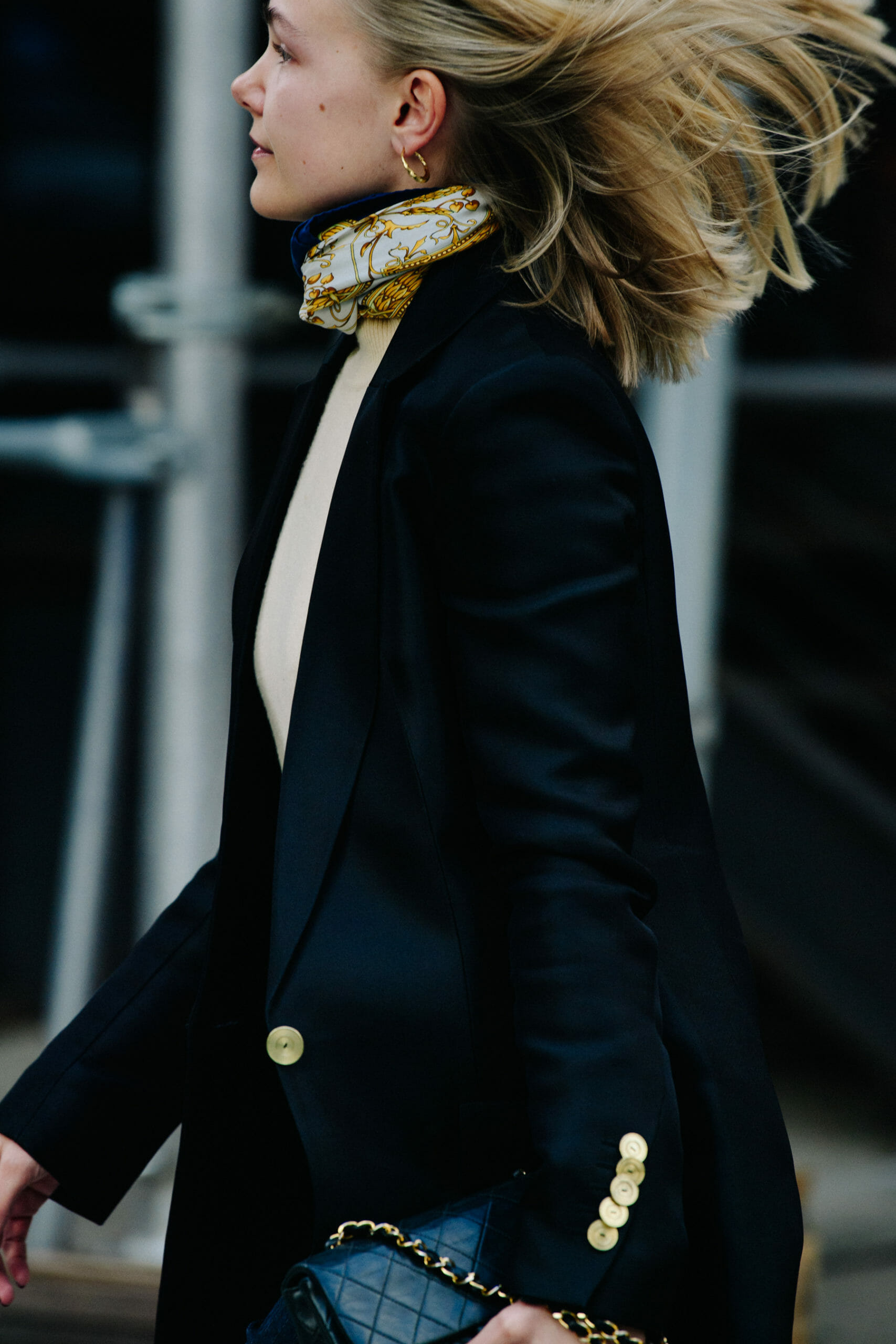 Woman wearing black outfit