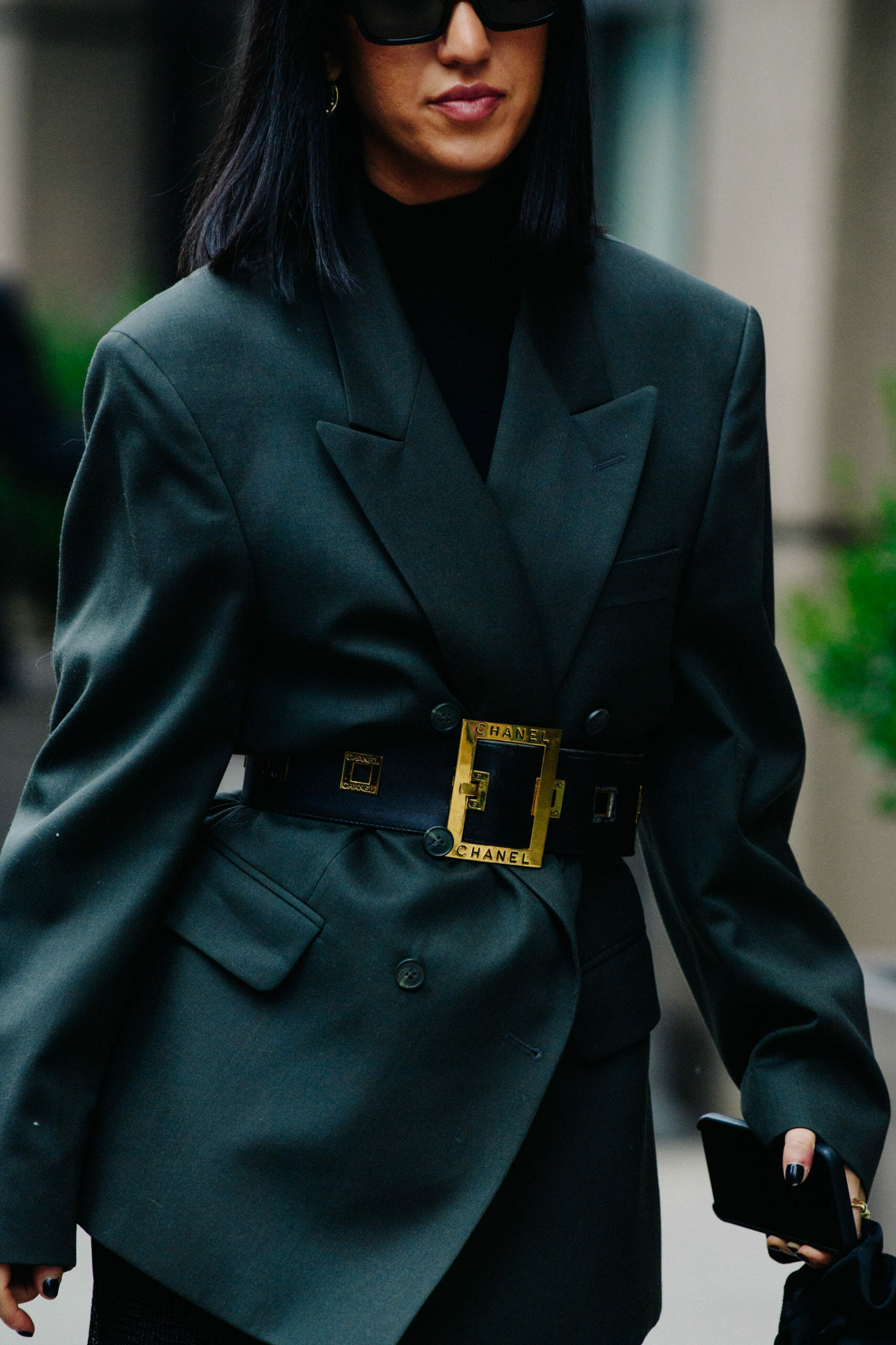 Woman wearing Chanel belt
