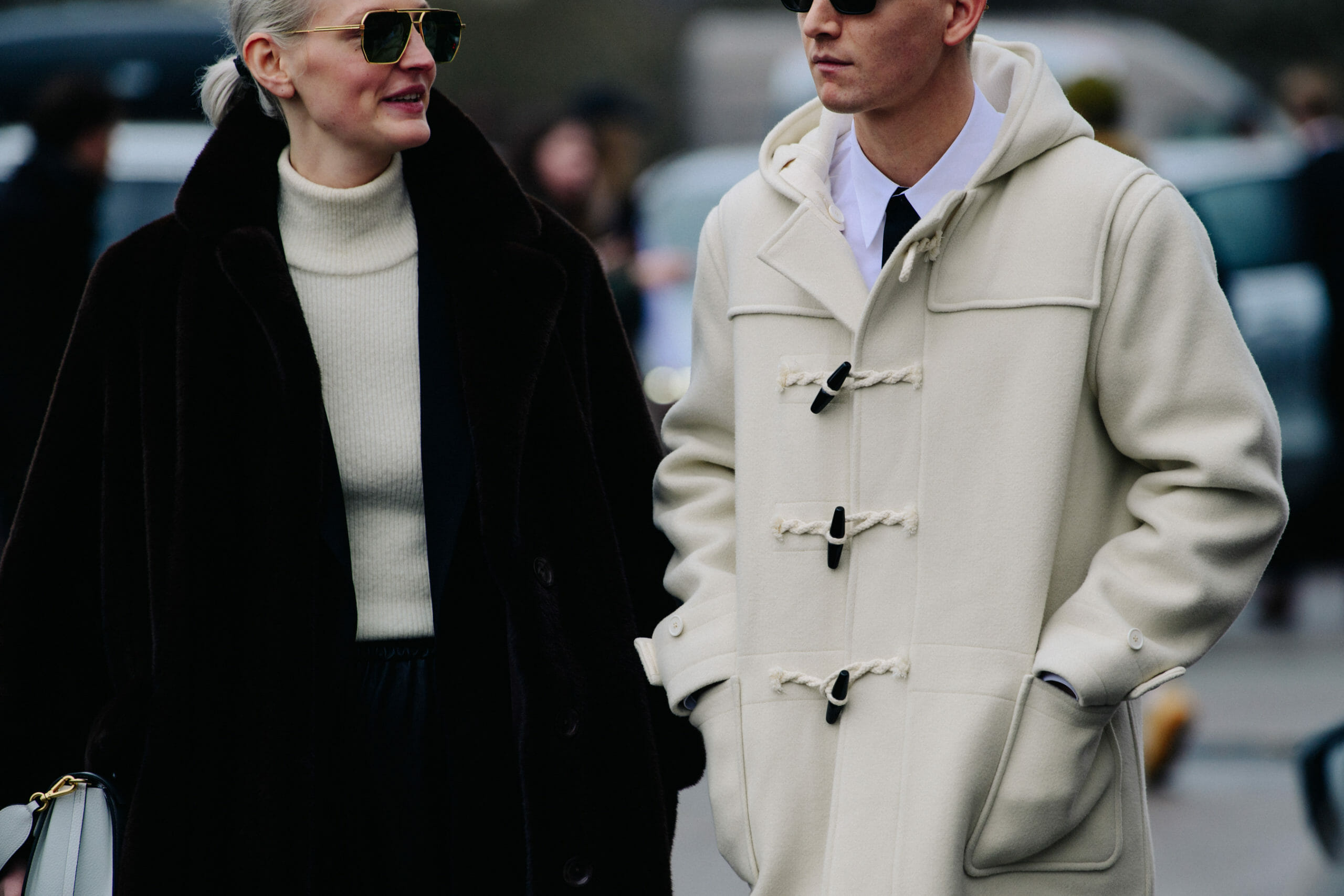Couple wearing white