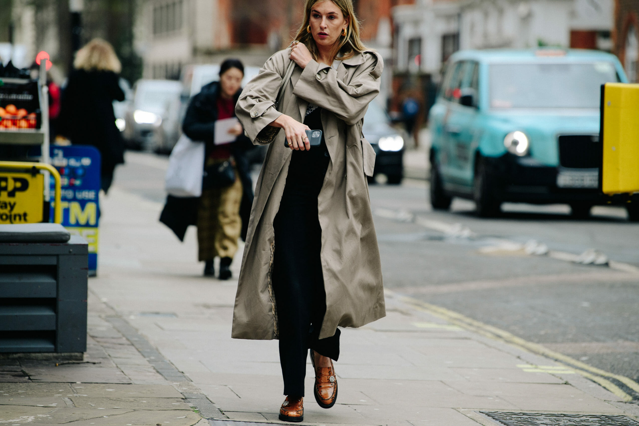 Woman wearing brown shoes