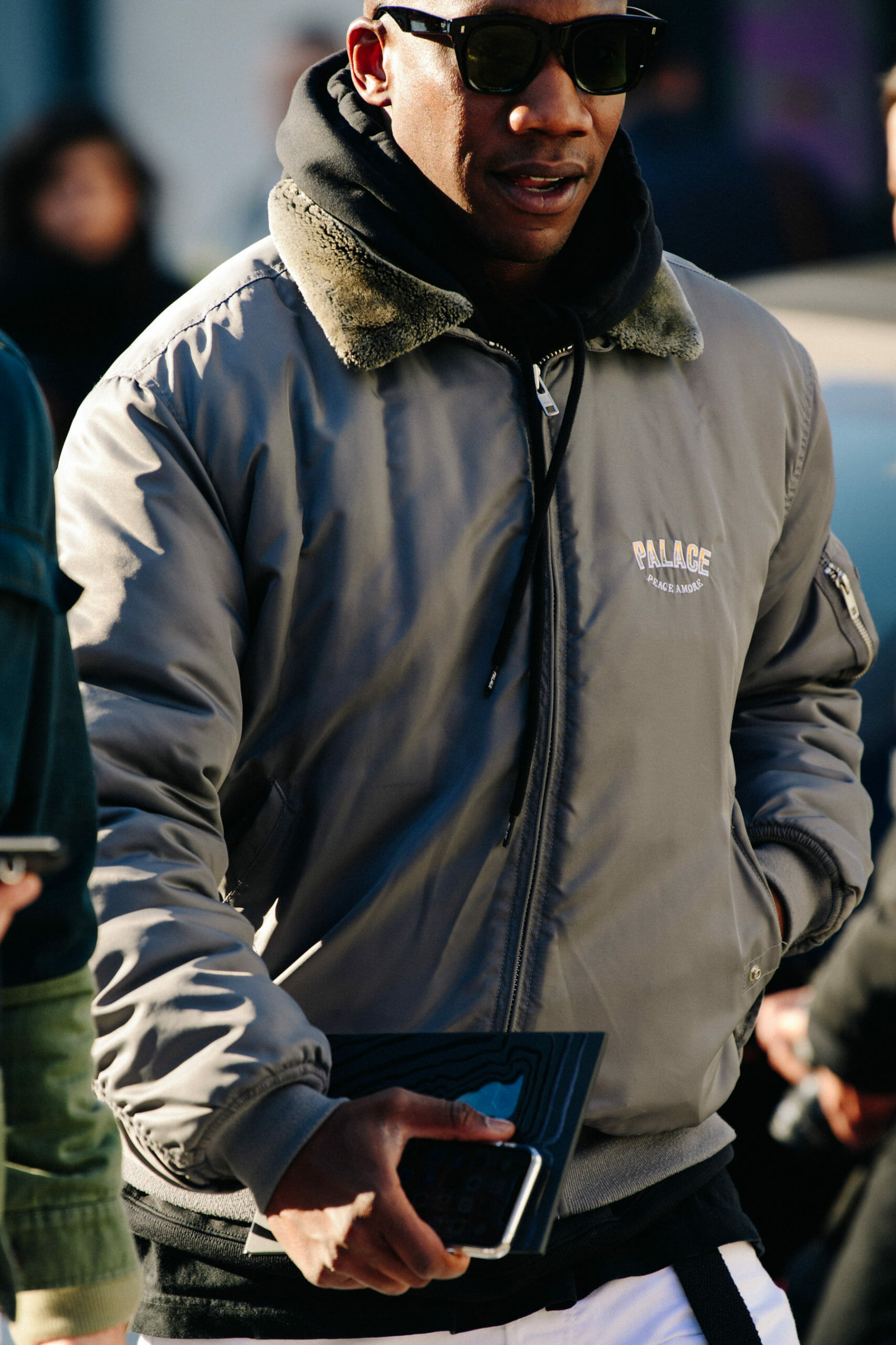 Man wearing Palace jacket
