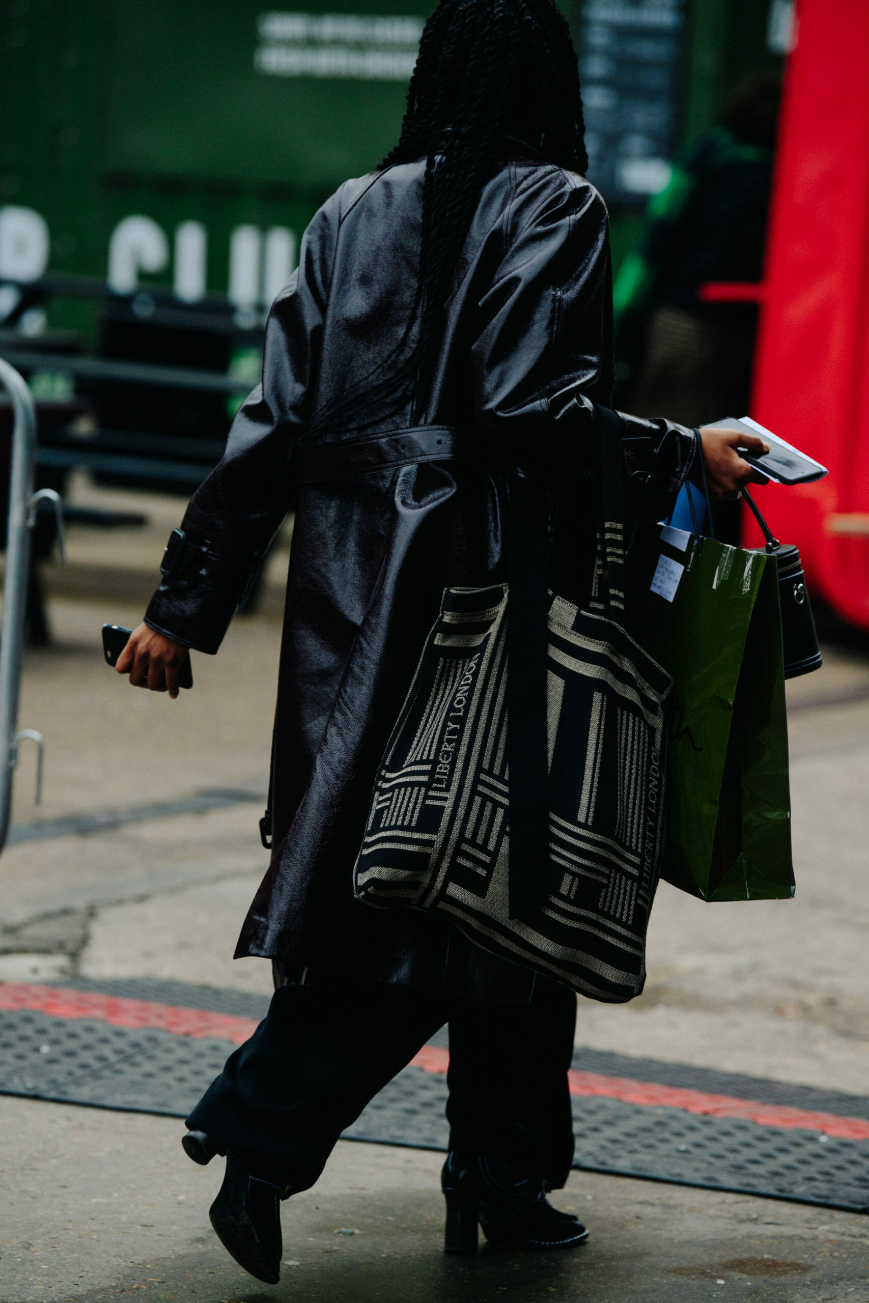 Woman wearing dark coat
