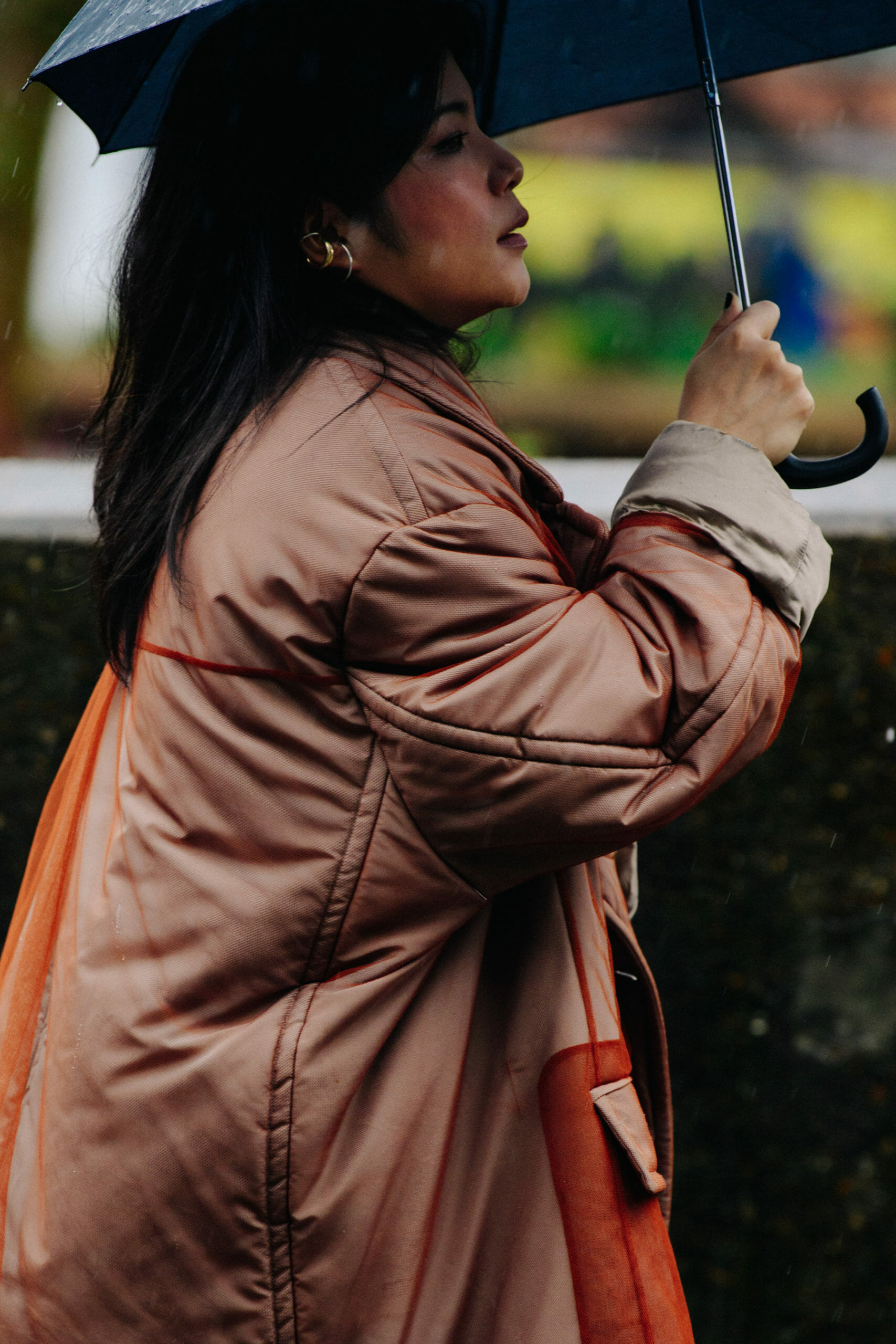 Japanese woman wearing thick coat