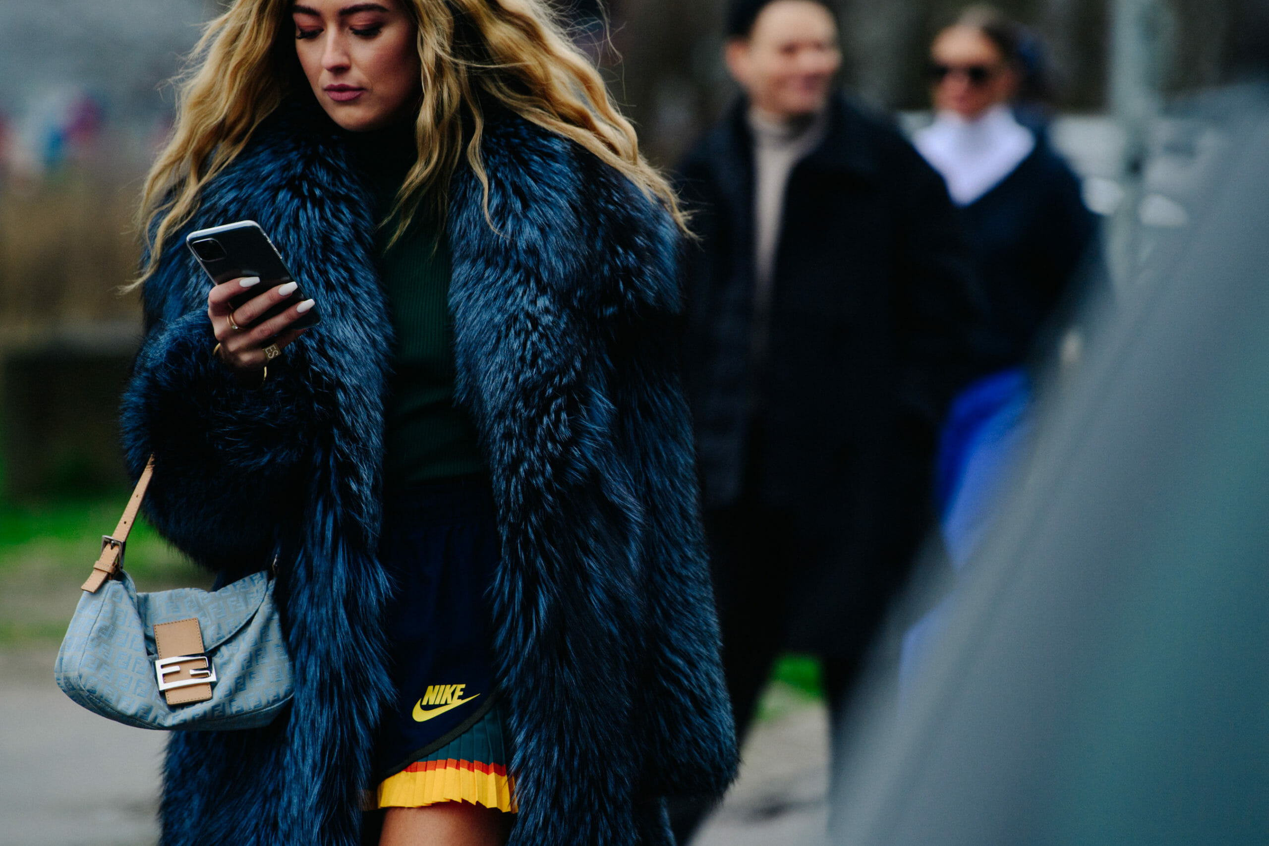 Woman wearing Nike skirt