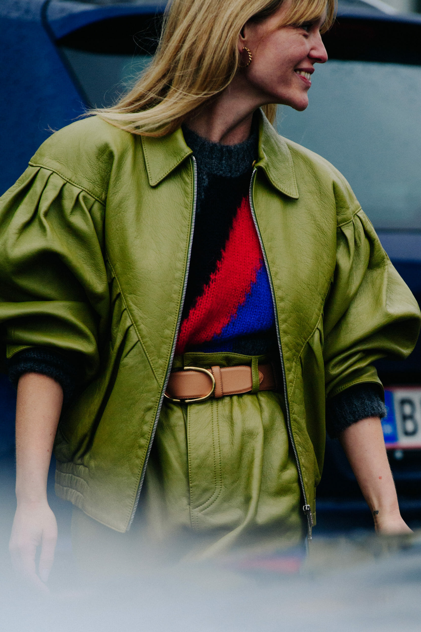 Woman wearing green outfit