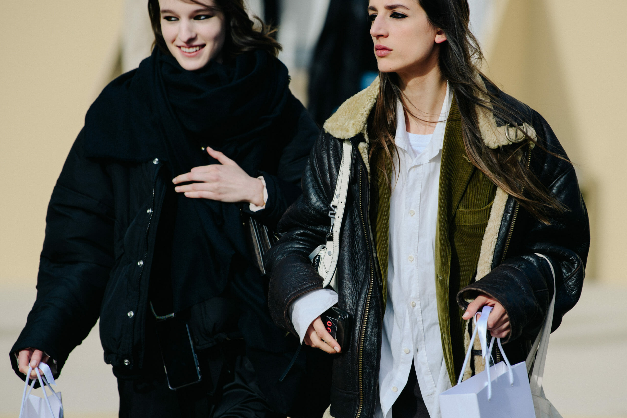 Models wearing winter jackets