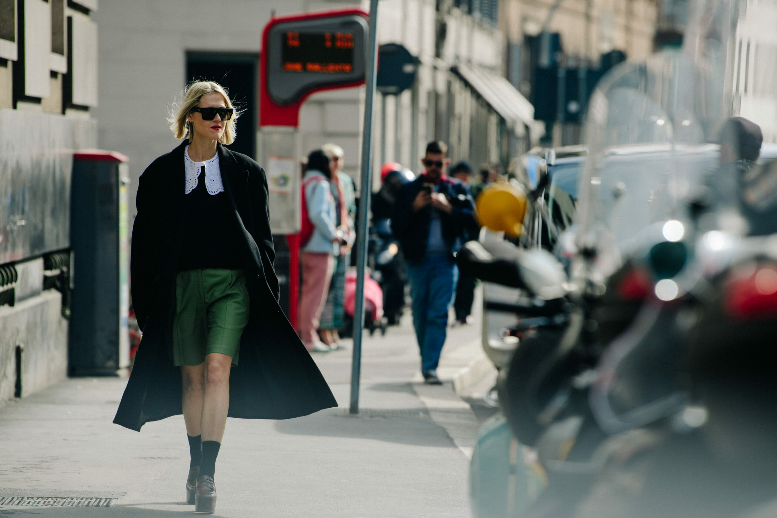 Woman wearing green skirt