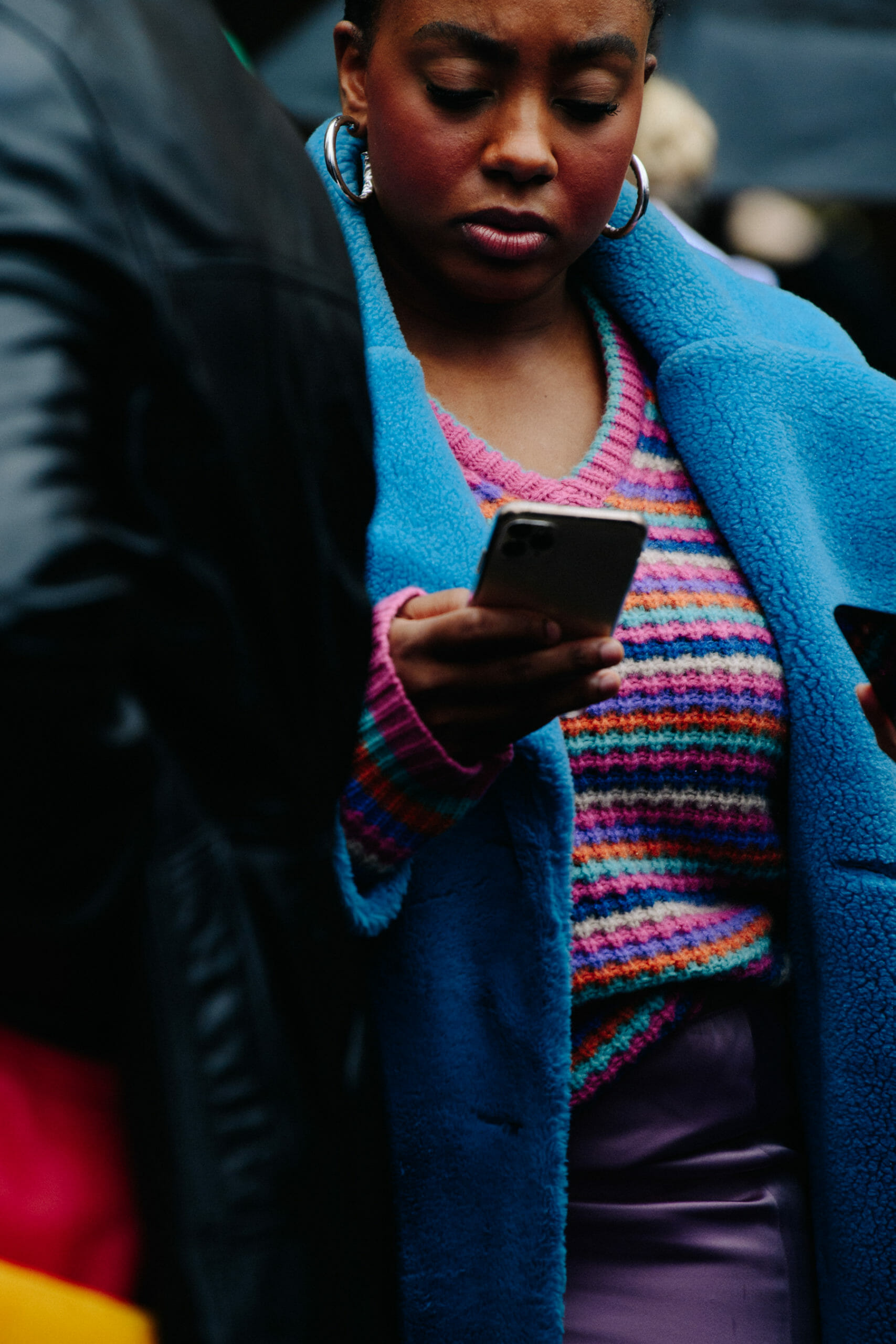Woman wearing knit jumper