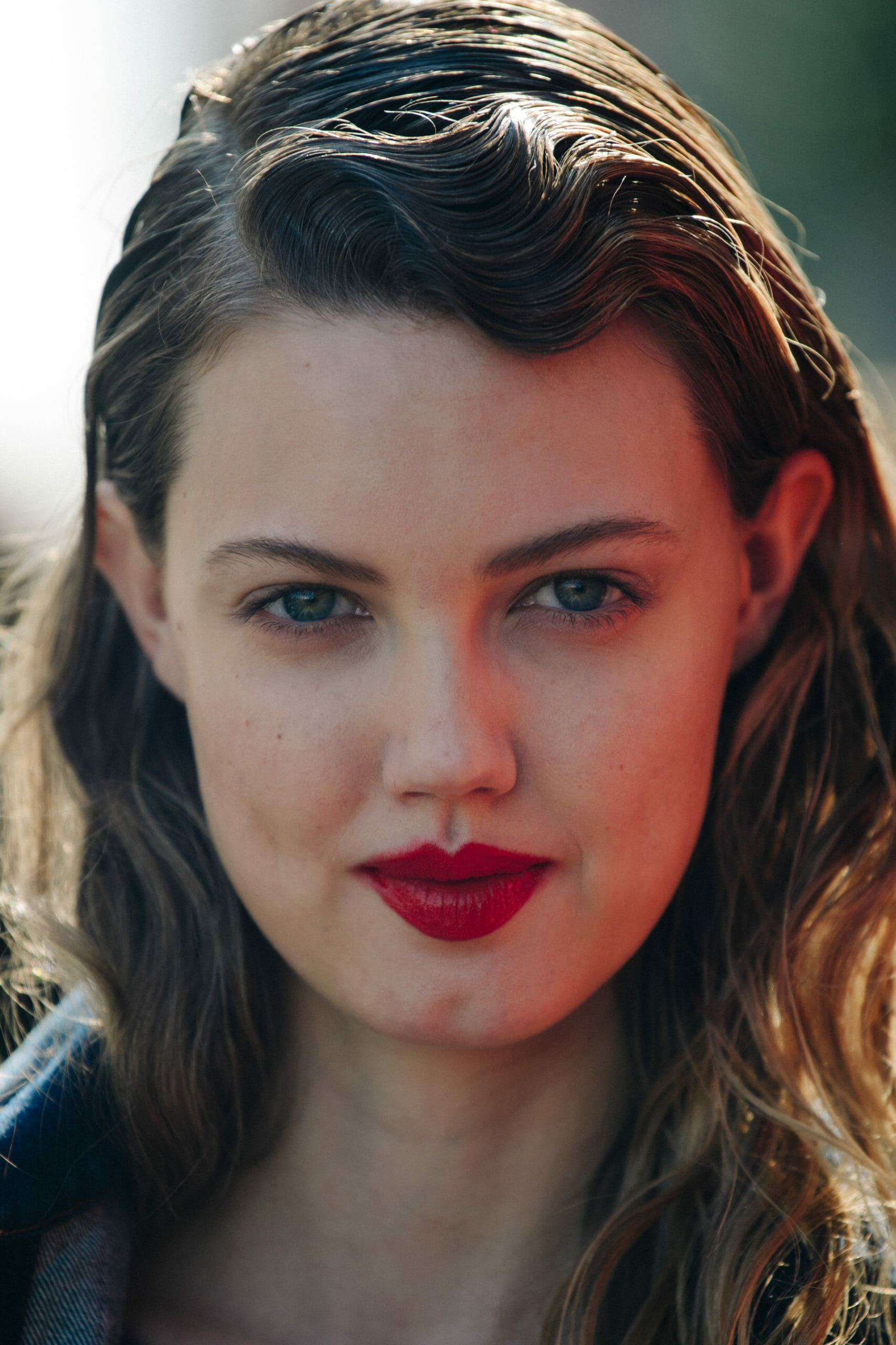 Model with red lipstick