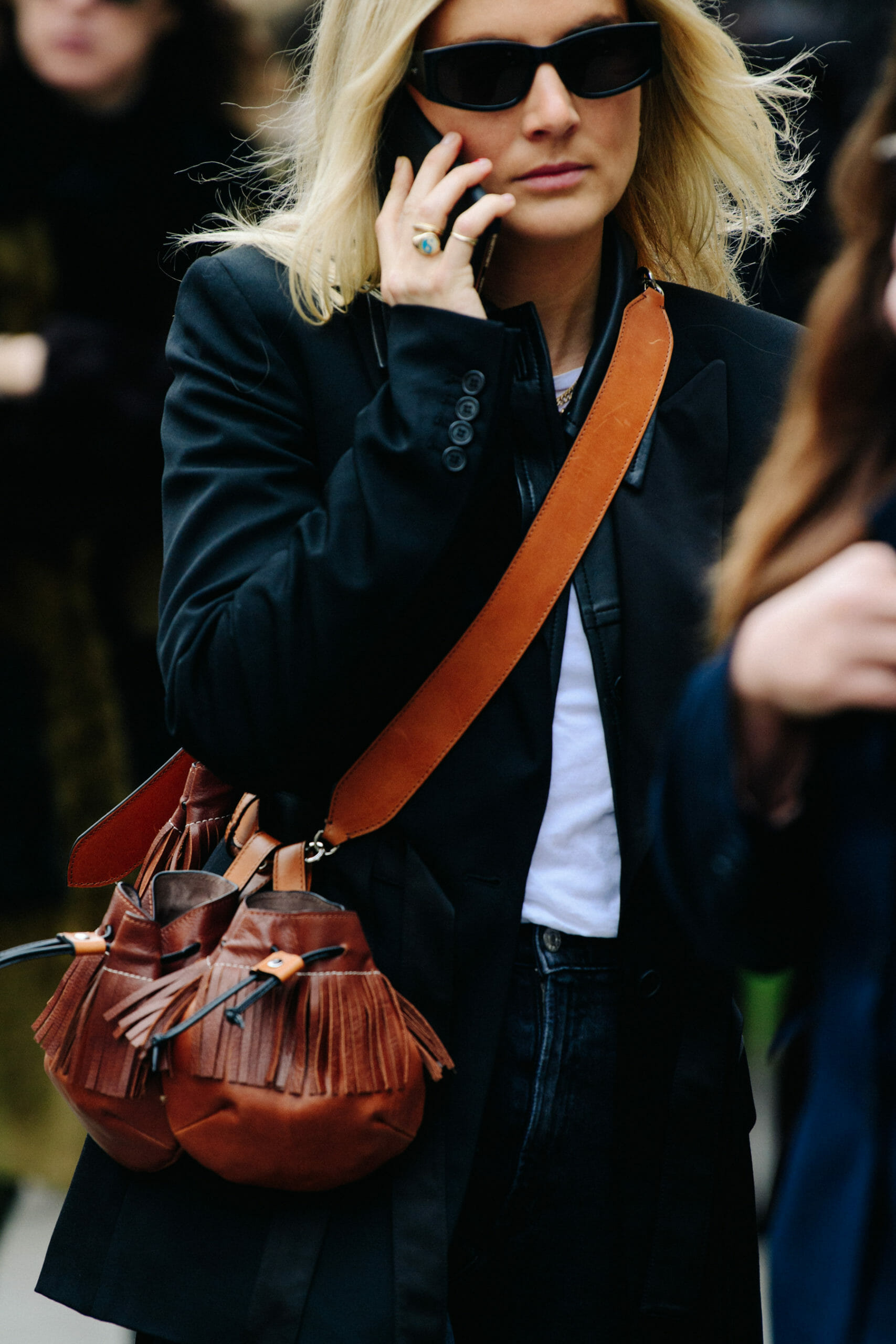 Woman wearing black outfit