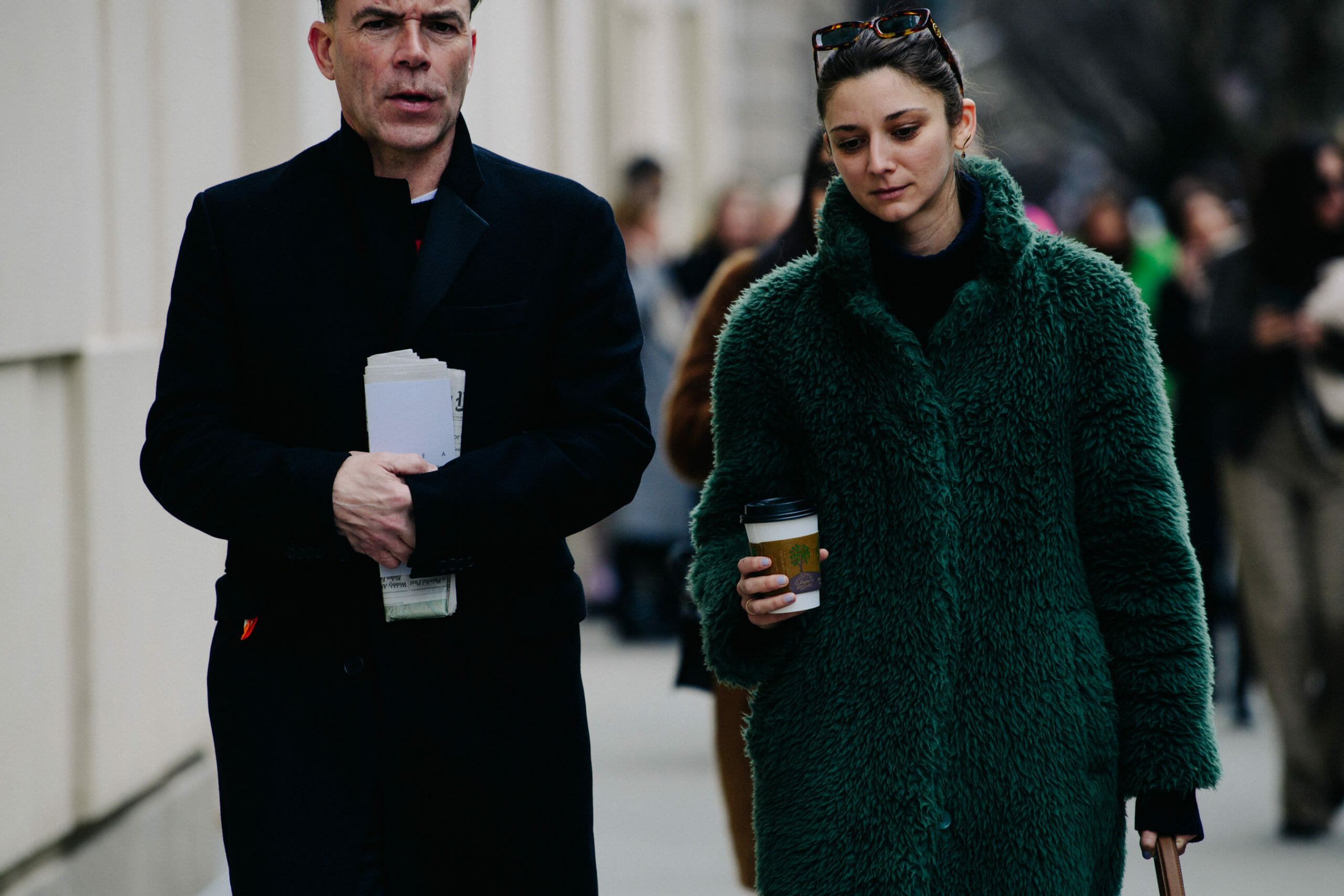 Couple wearing winter coats