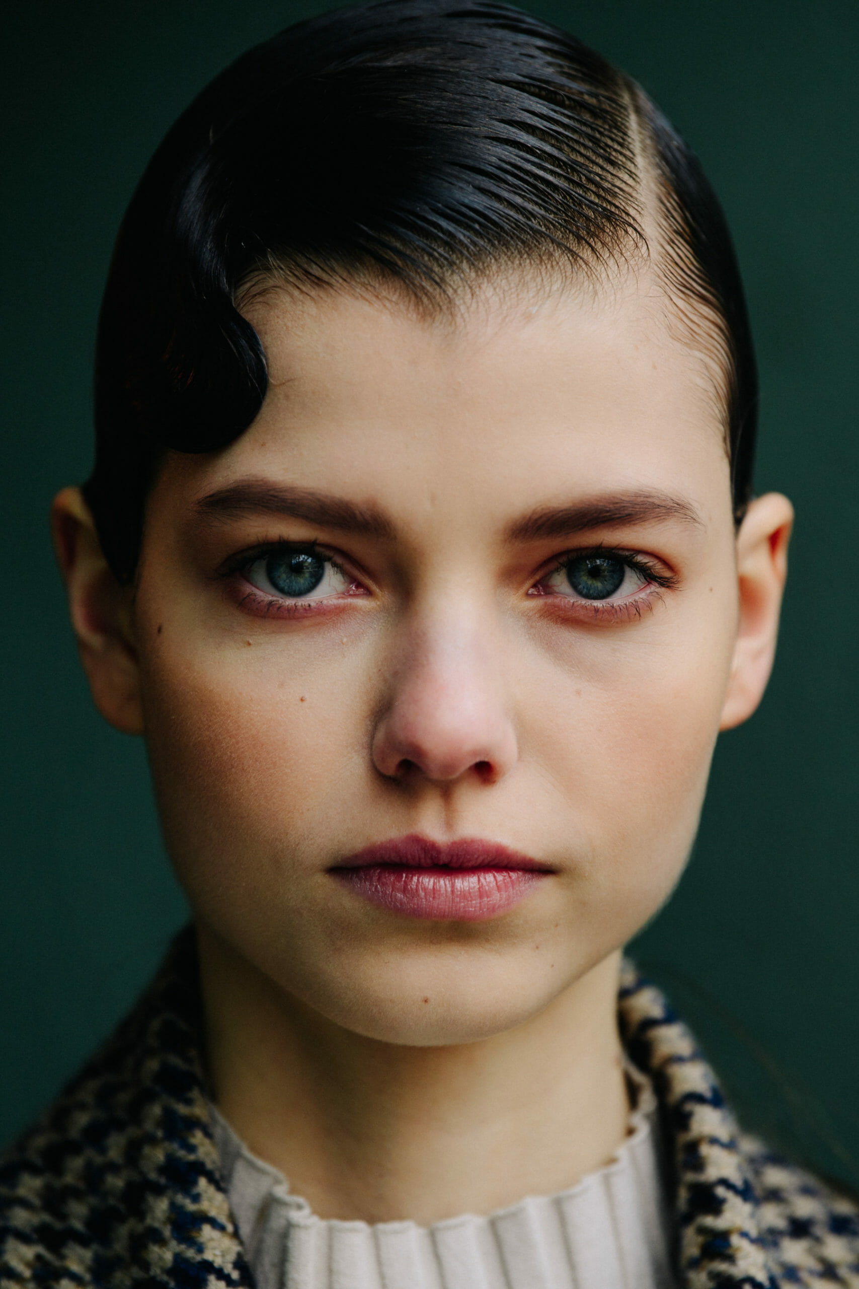 Danish model with slick hair