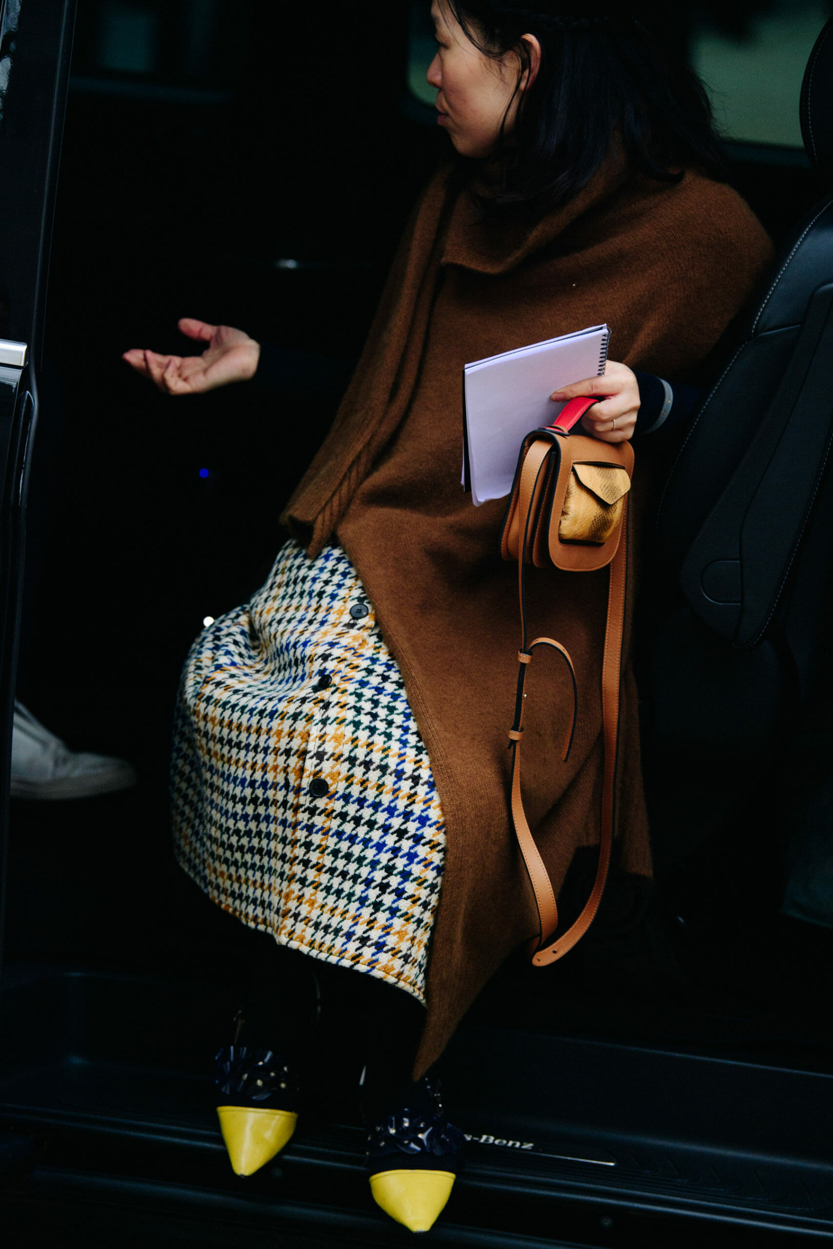 Woman wearing yellow shoes