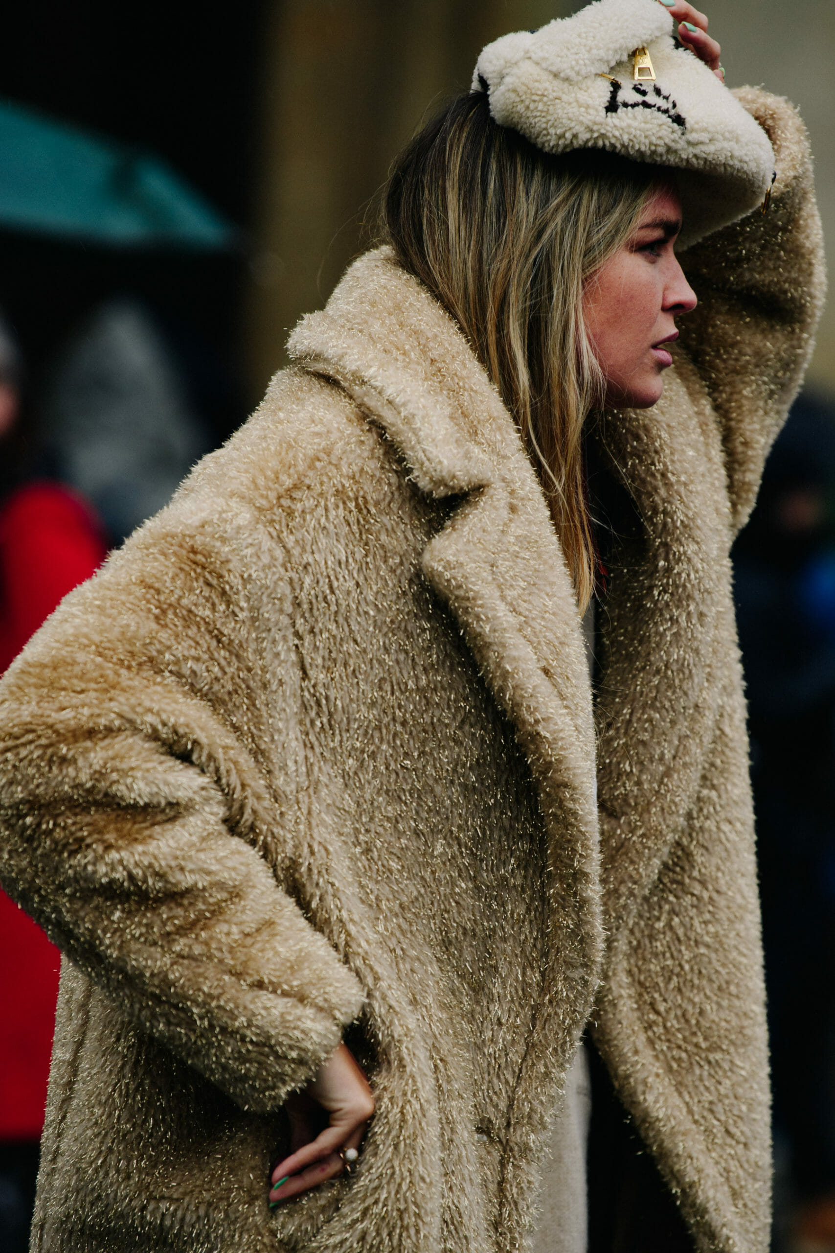 German woman wearing fur