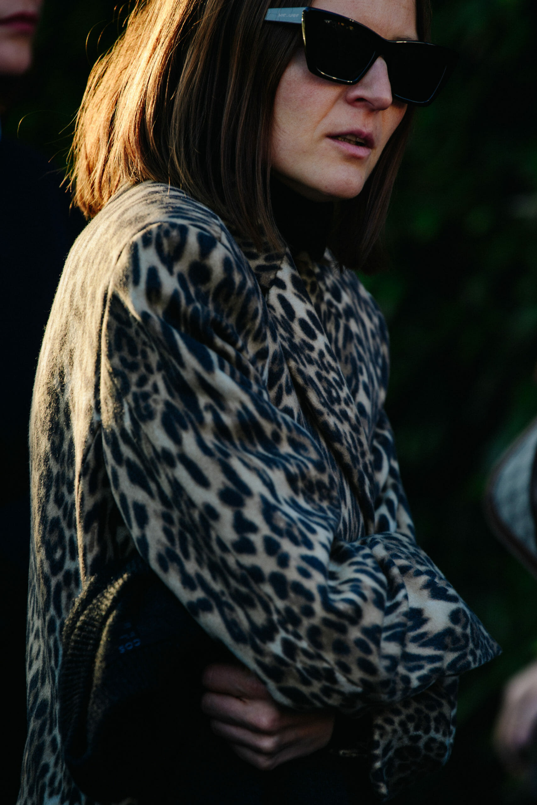 Woman wearing black glasses