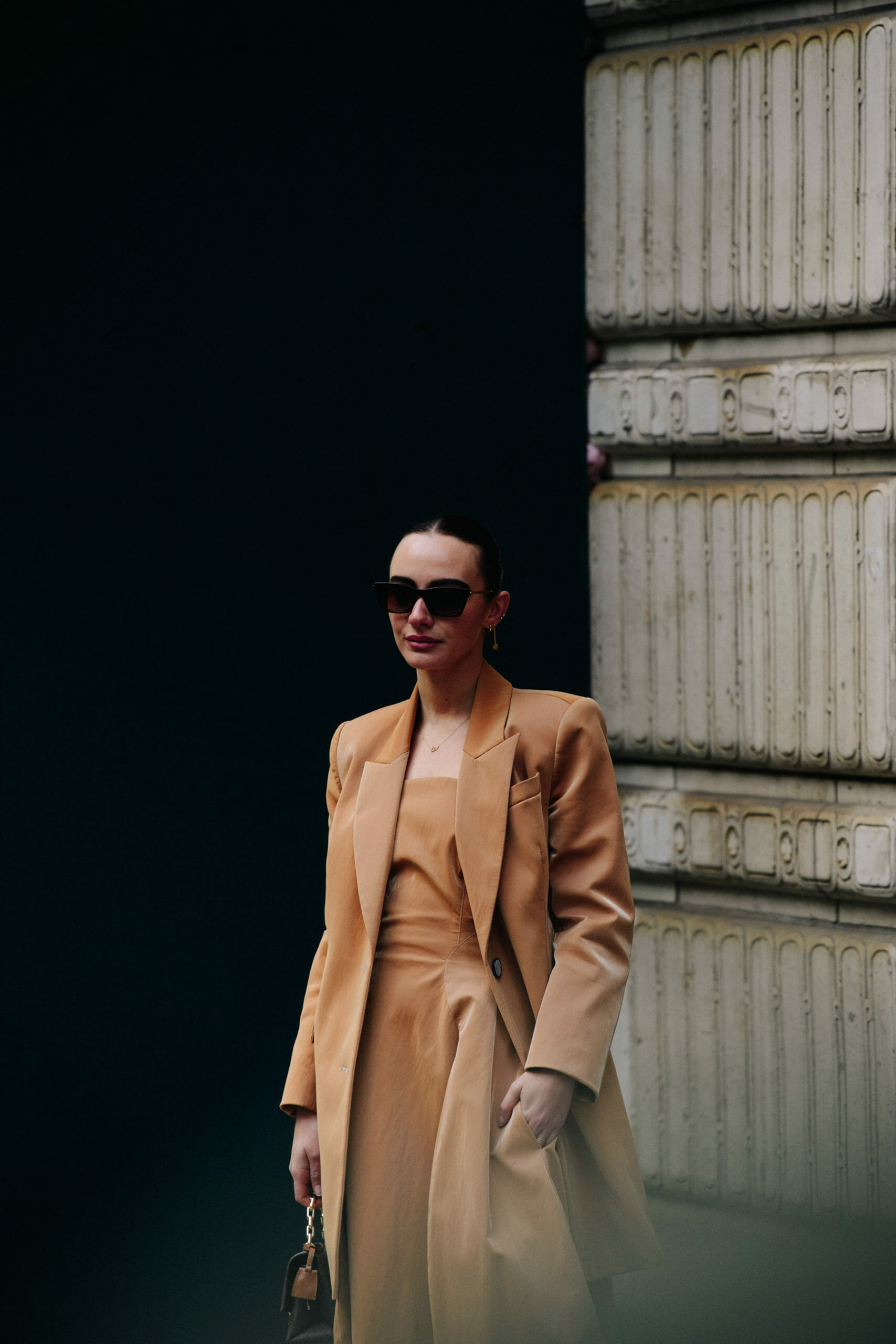 Woman wearing magnolia suit