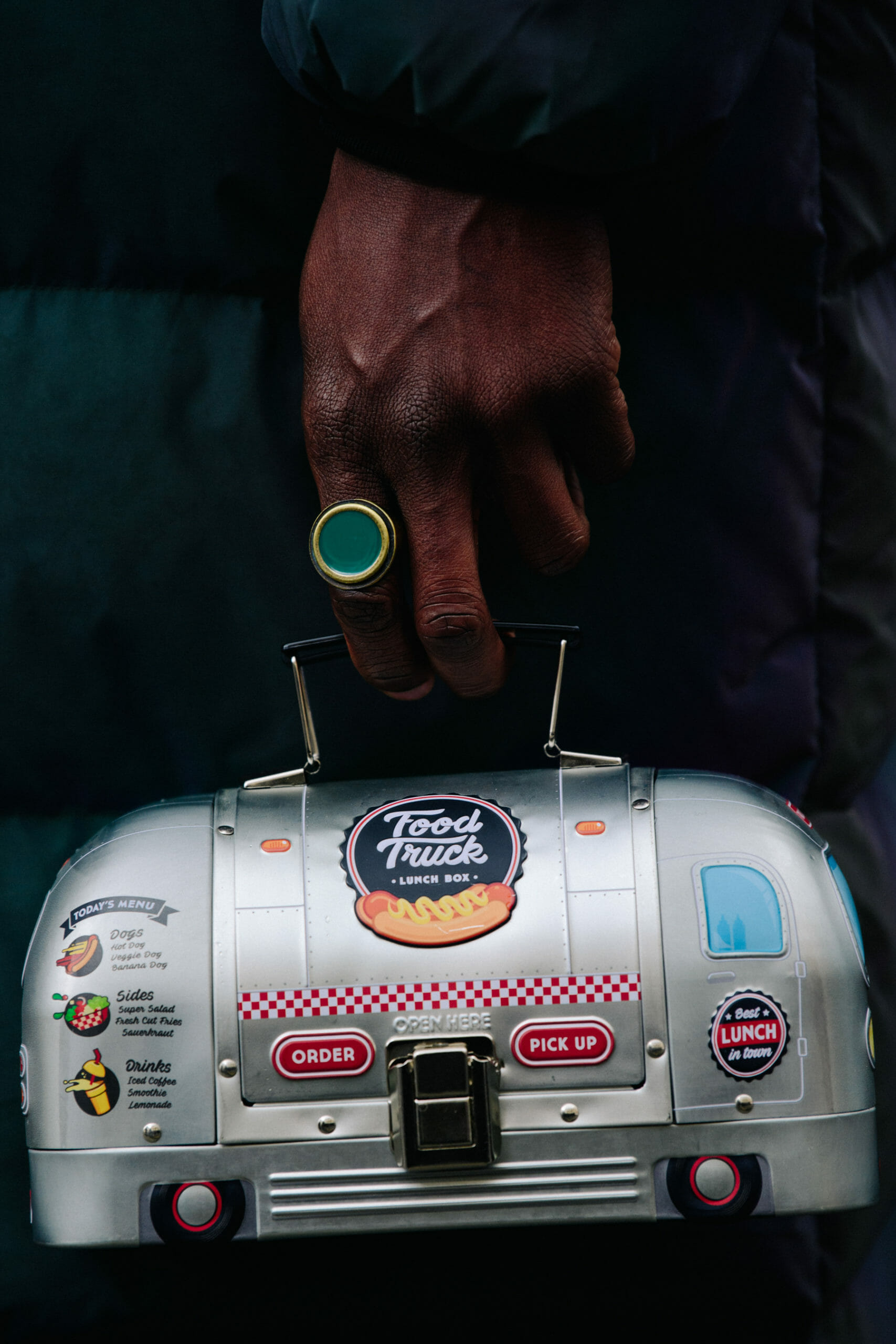Man carrying lunchbox