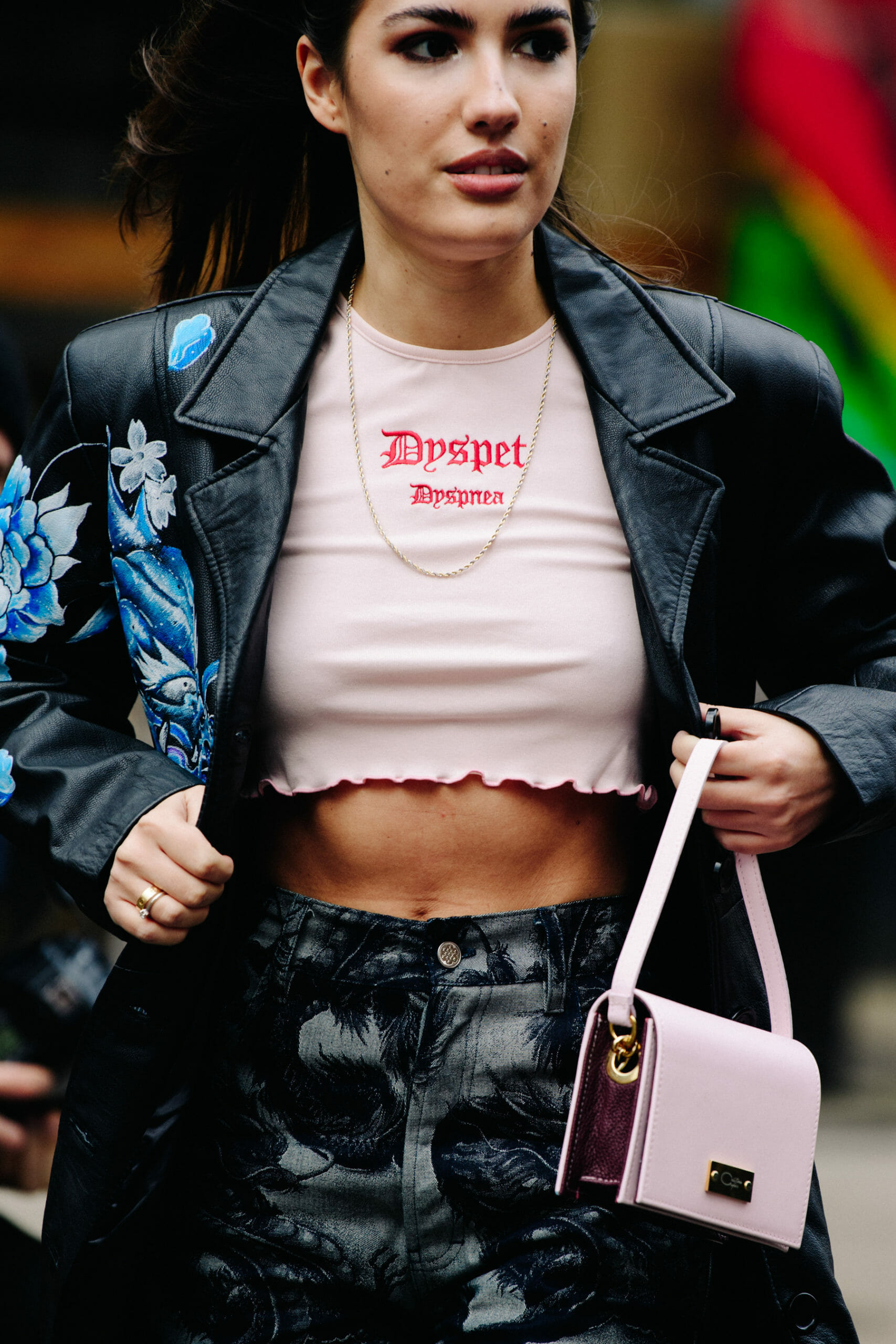 Woman wearing crop top