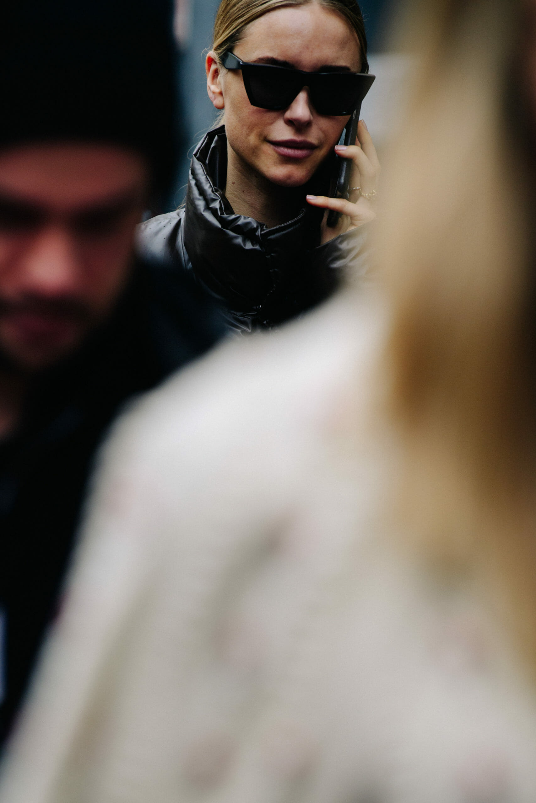 Woman wearing dark glasses