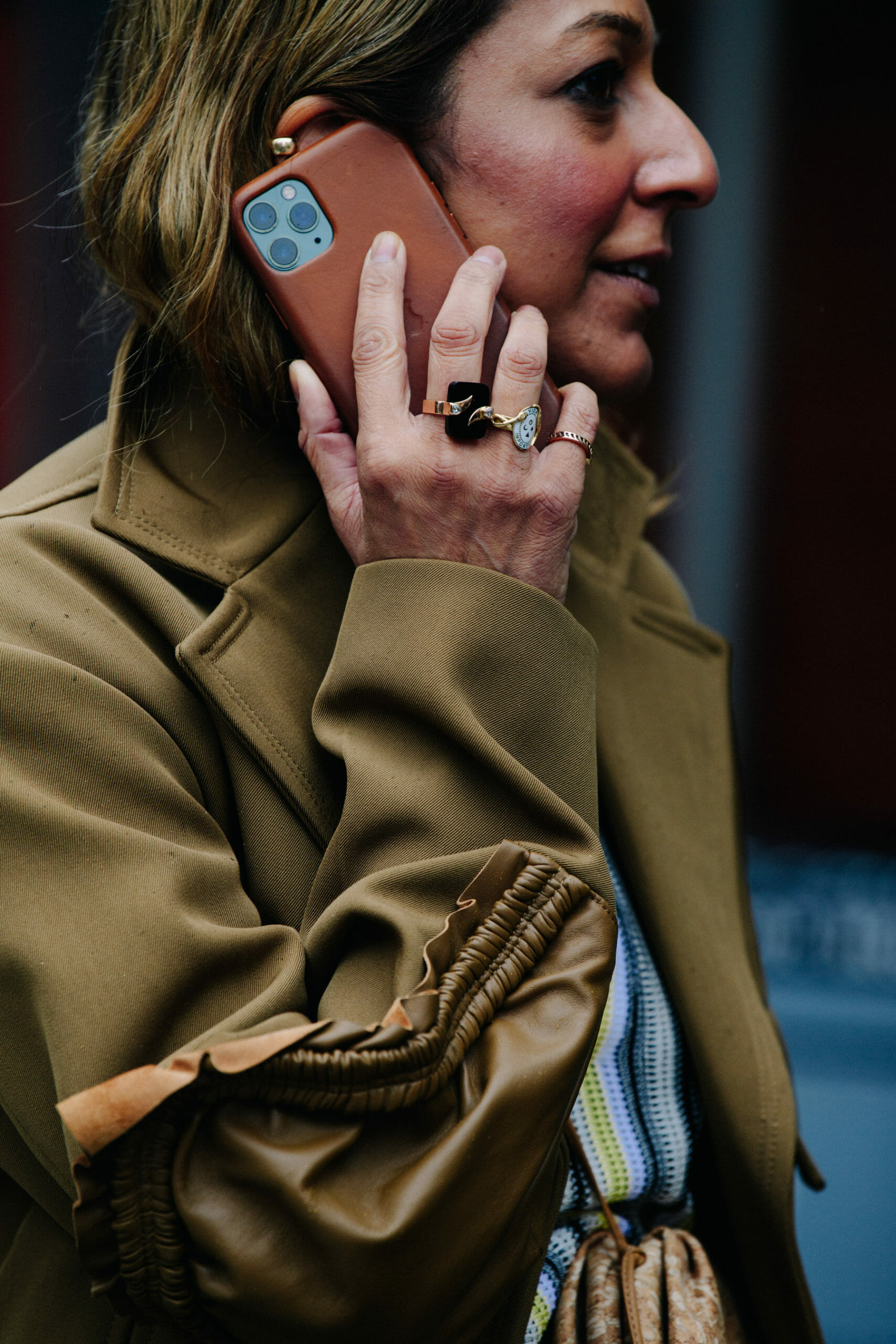 Woman using iPhone