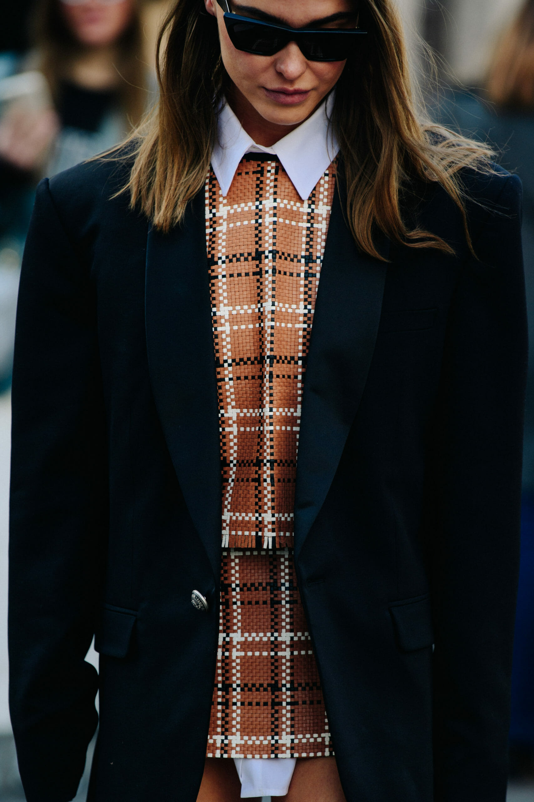 Danish blogger wearing check top