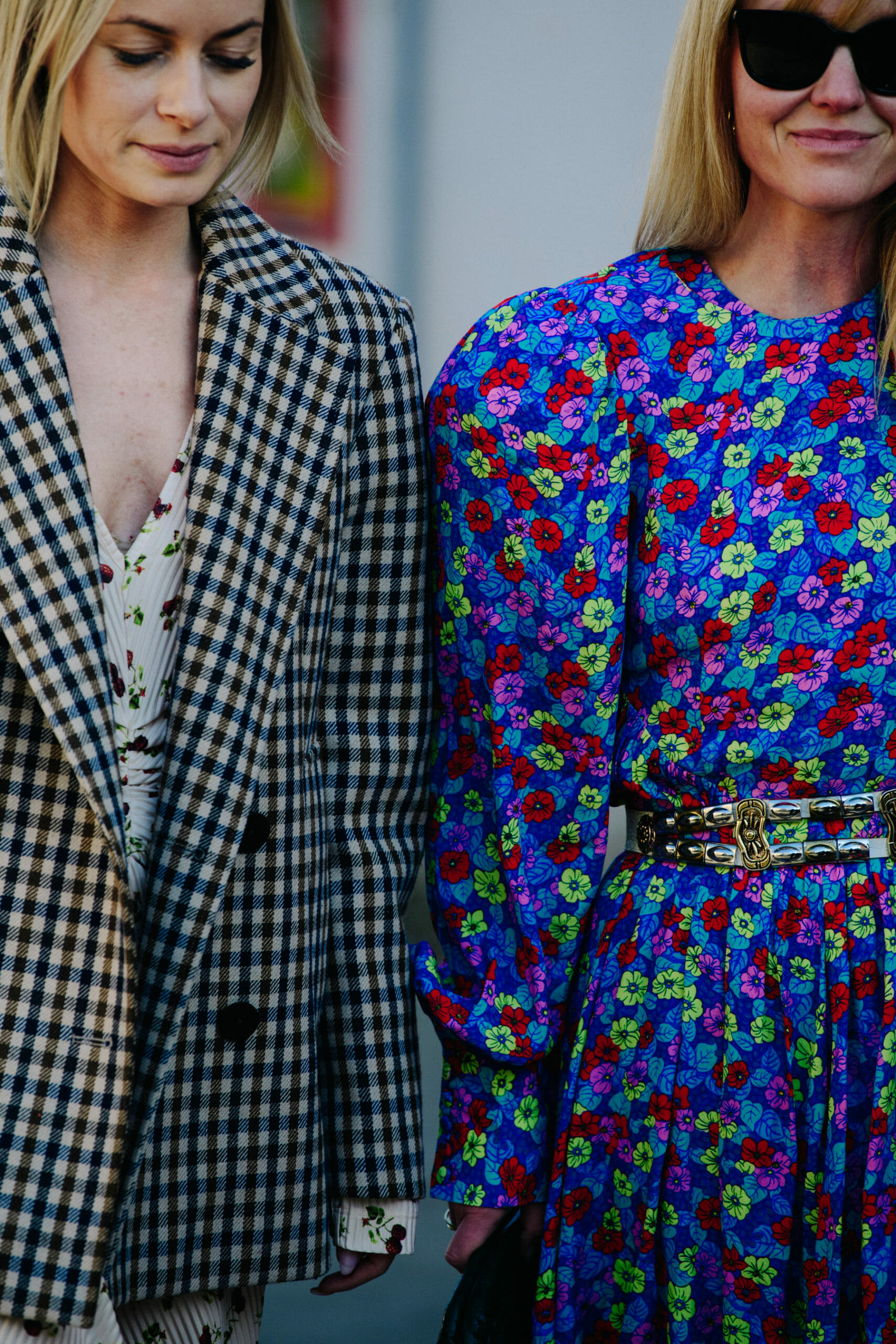 Two women wearing patterns