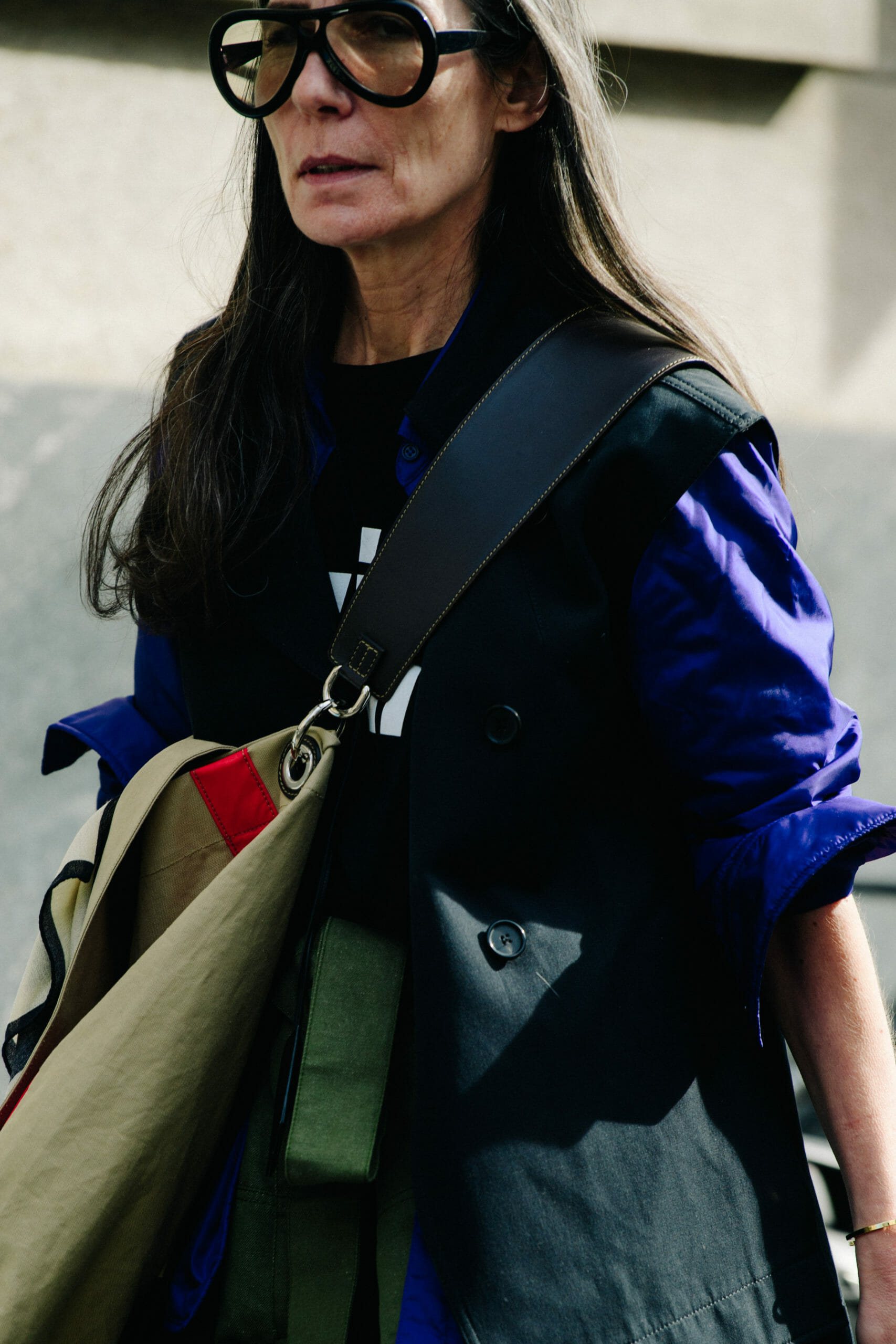 Woman wearing blue shirt