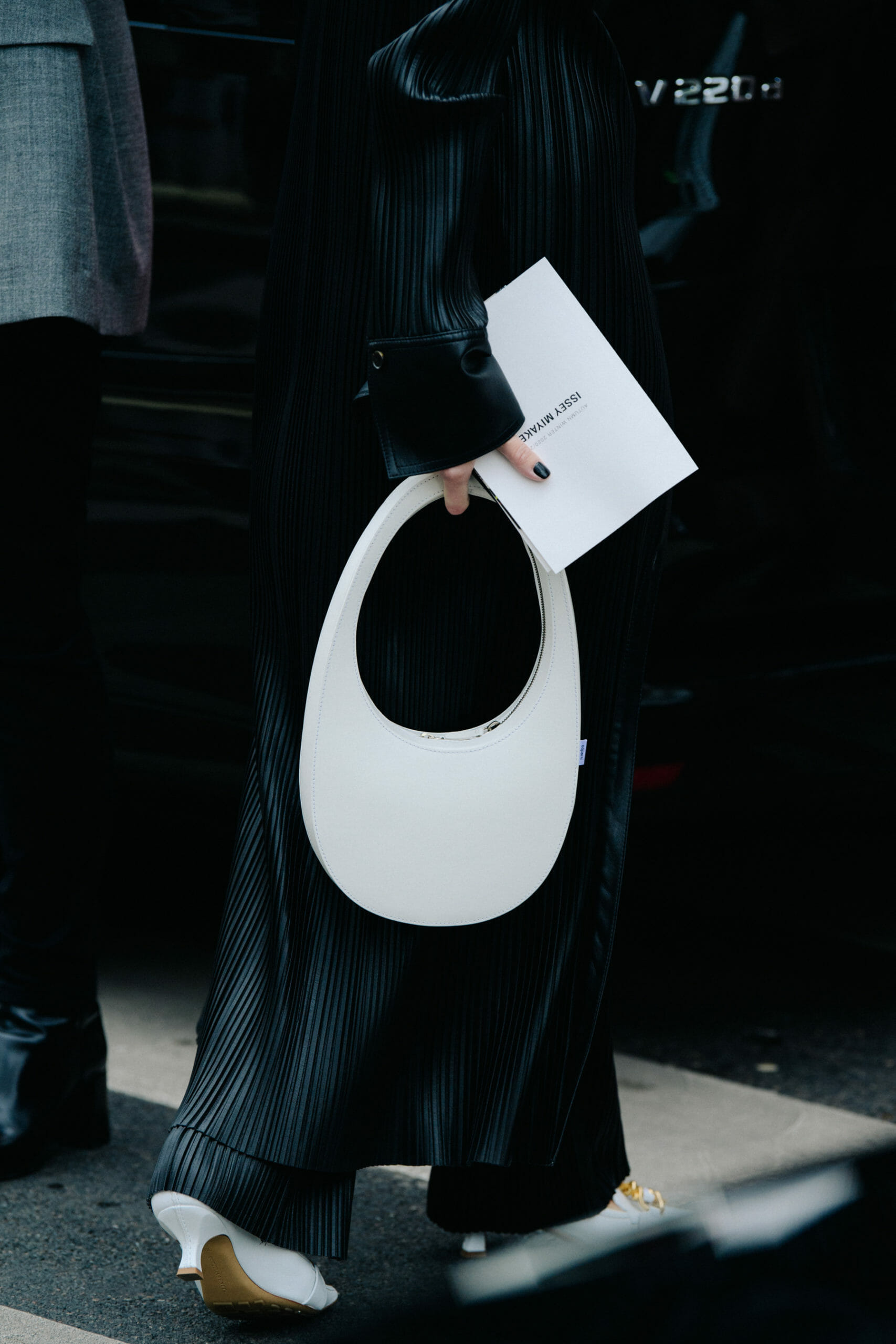 Coperni bag, Issey dress