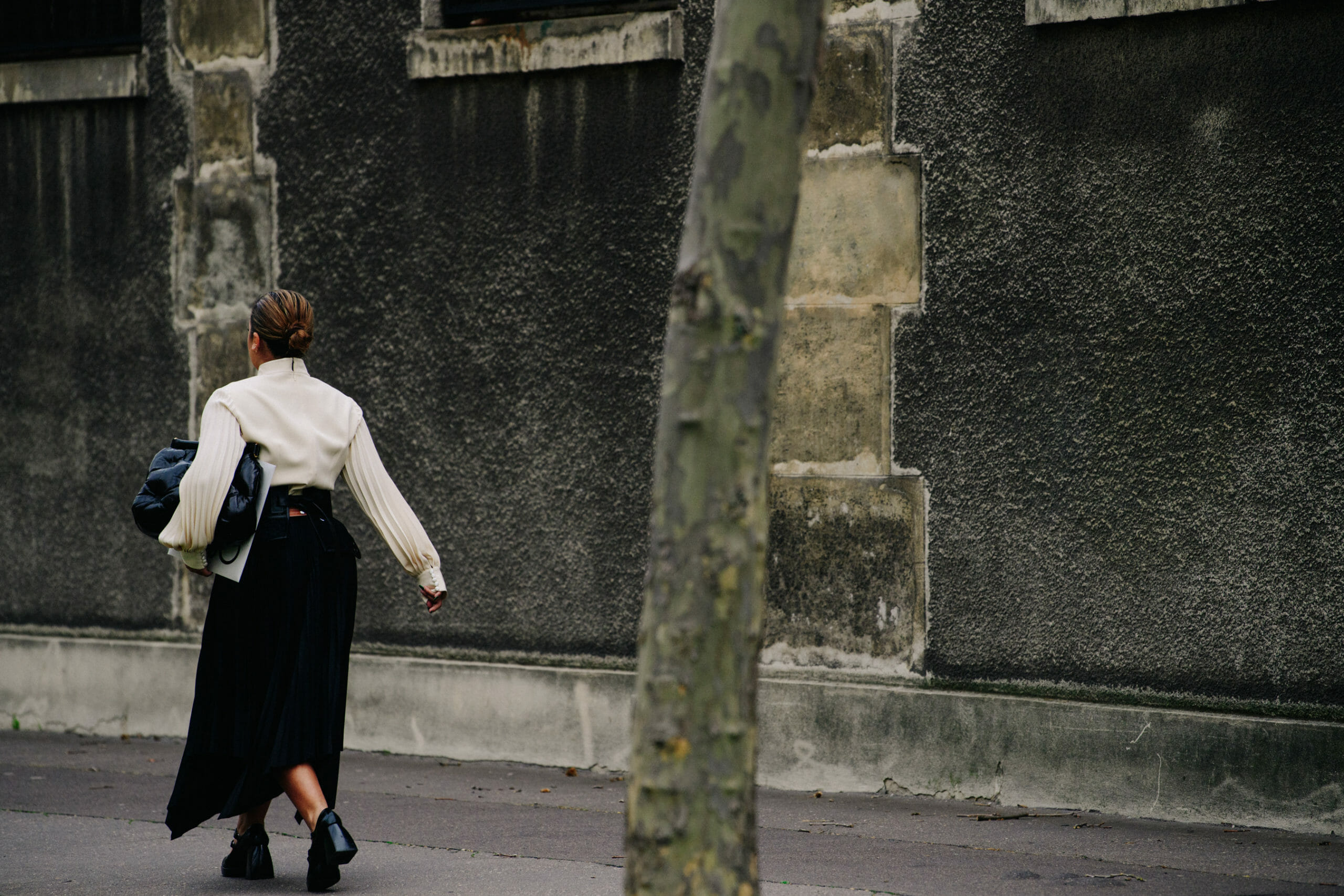 Woman wearing black skirt