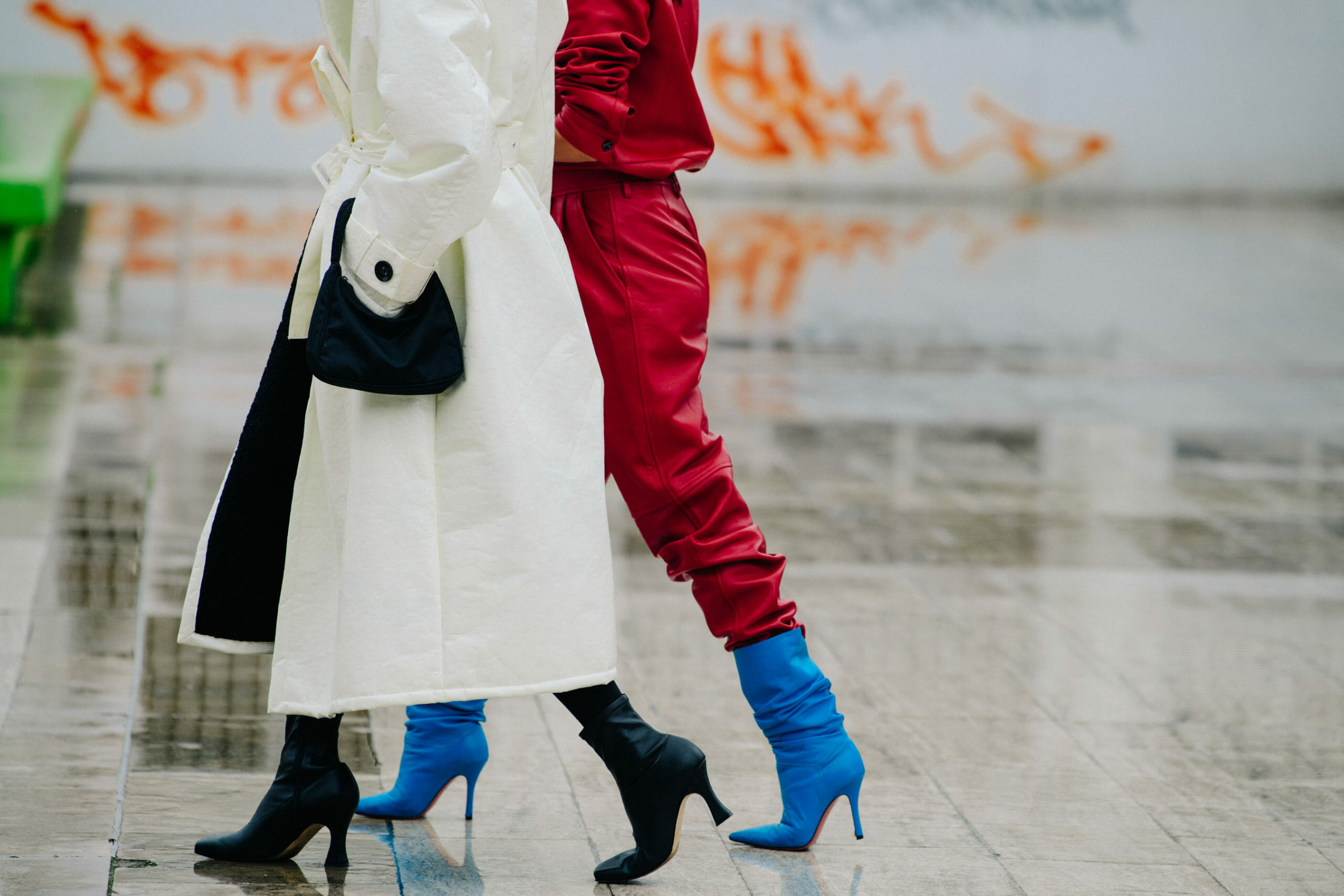 Women wearing red and white