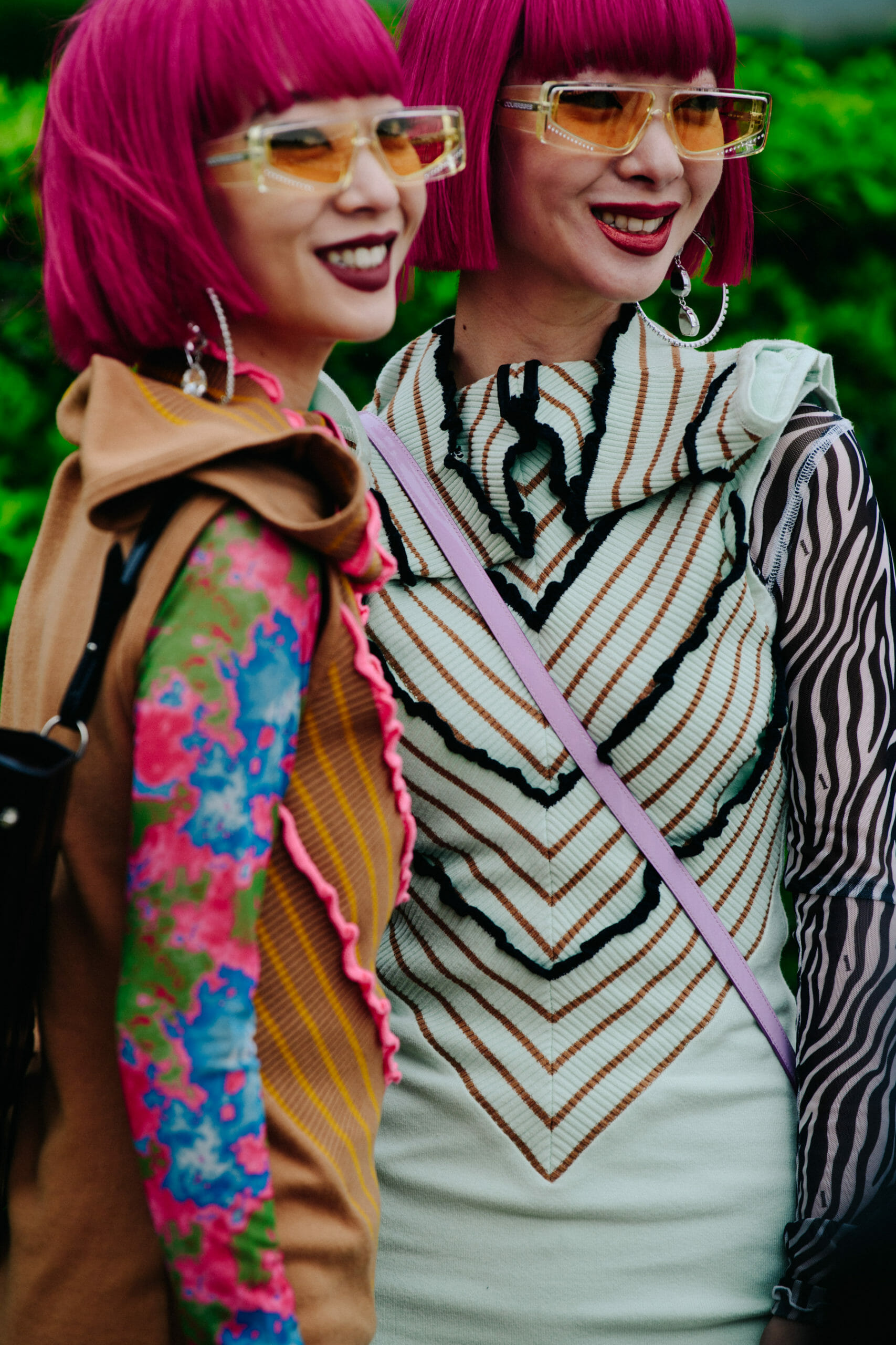 Twins with pink hair