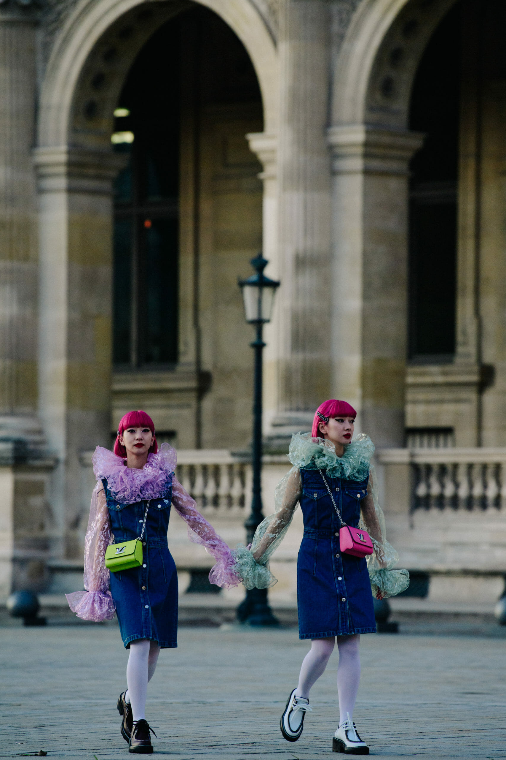 Twins with pink hair
